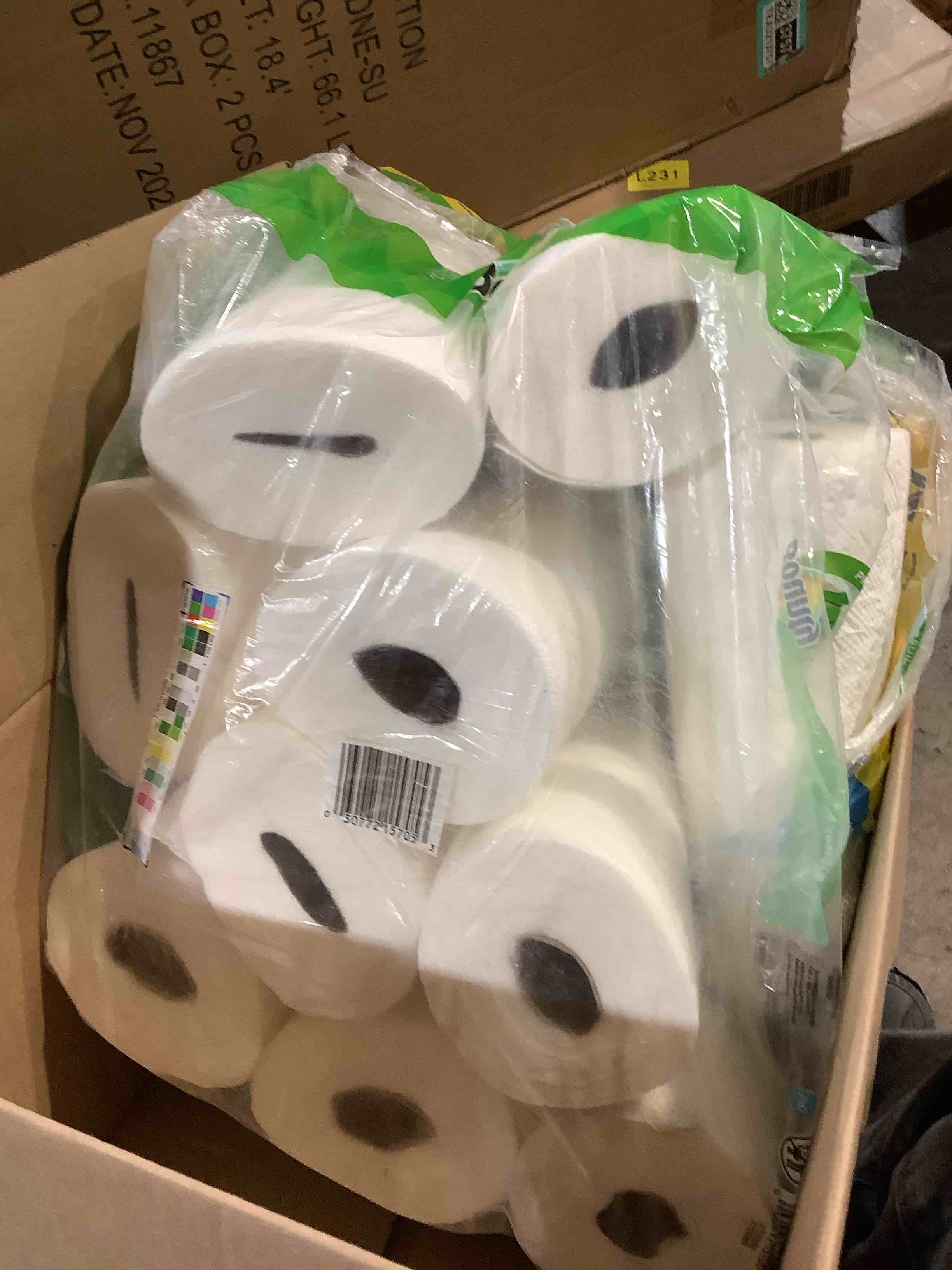 Condition photo showing Good Condition for bounty paper towels select-a-size double rolls, 10 rolls total/82 sheets per roll, white