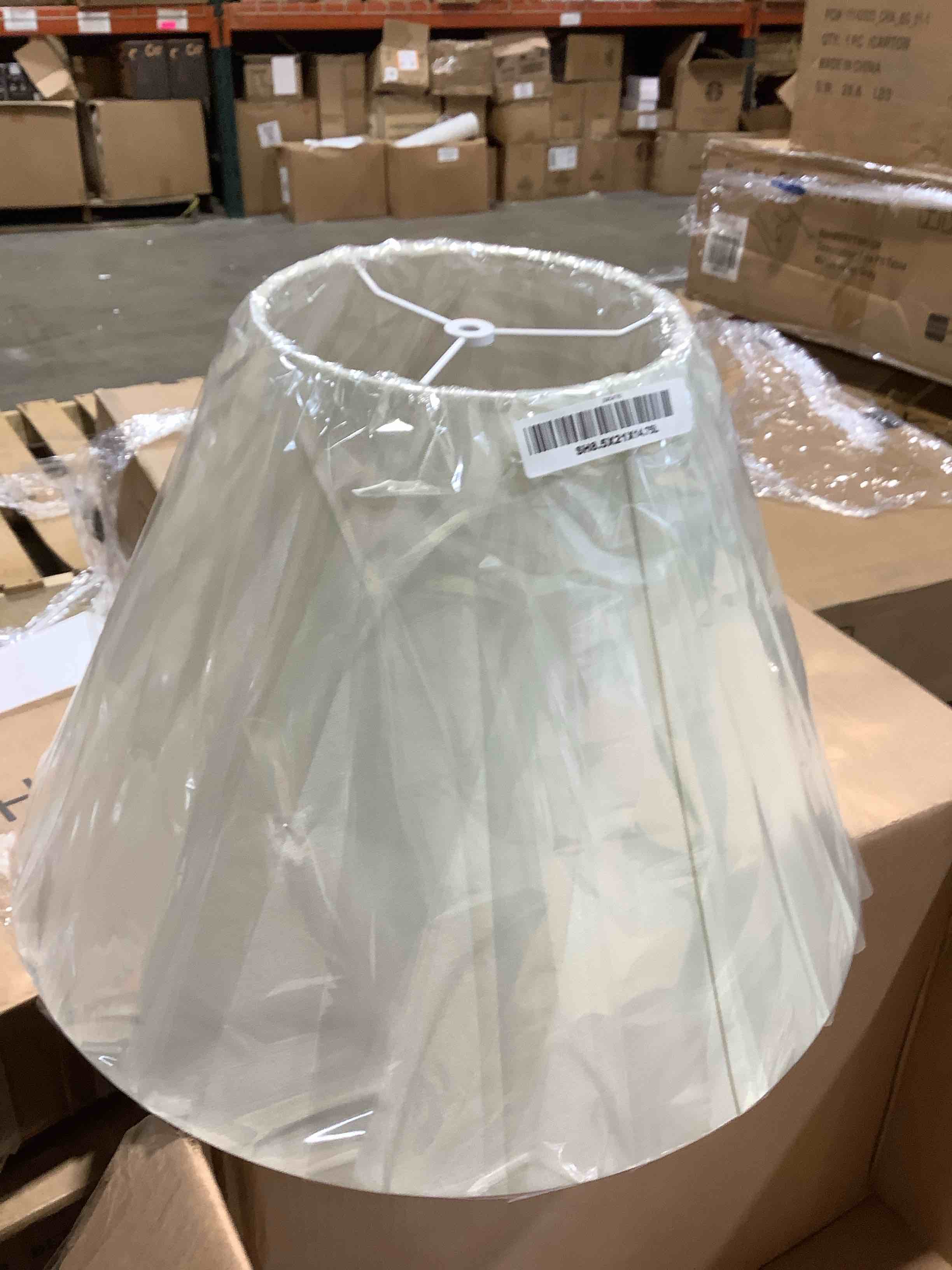 Condition photo showing New/Like New for 5" top x 21" bottom x 14.74" tall beige light shade