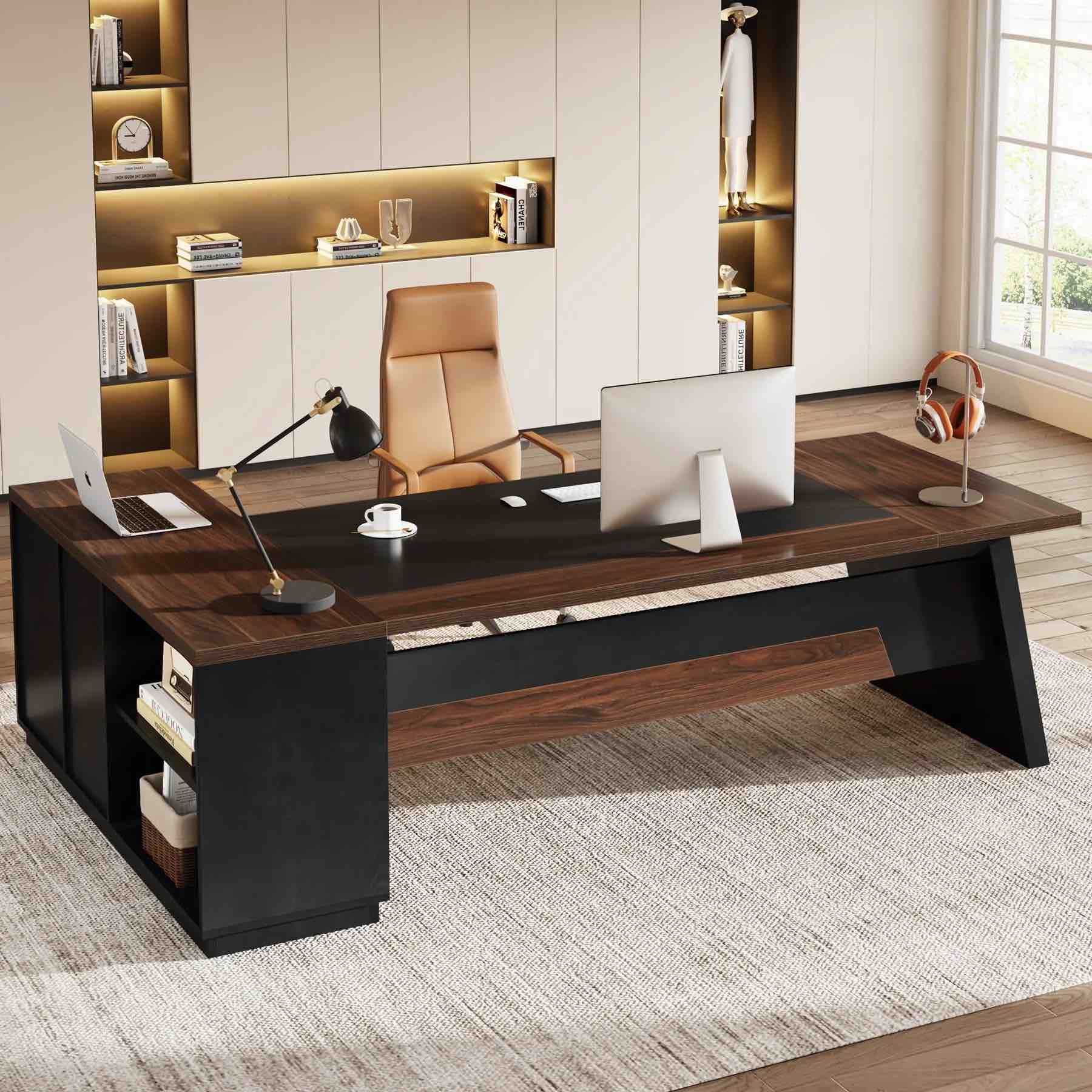 tribesigns 78-inch l-shaped executive desk