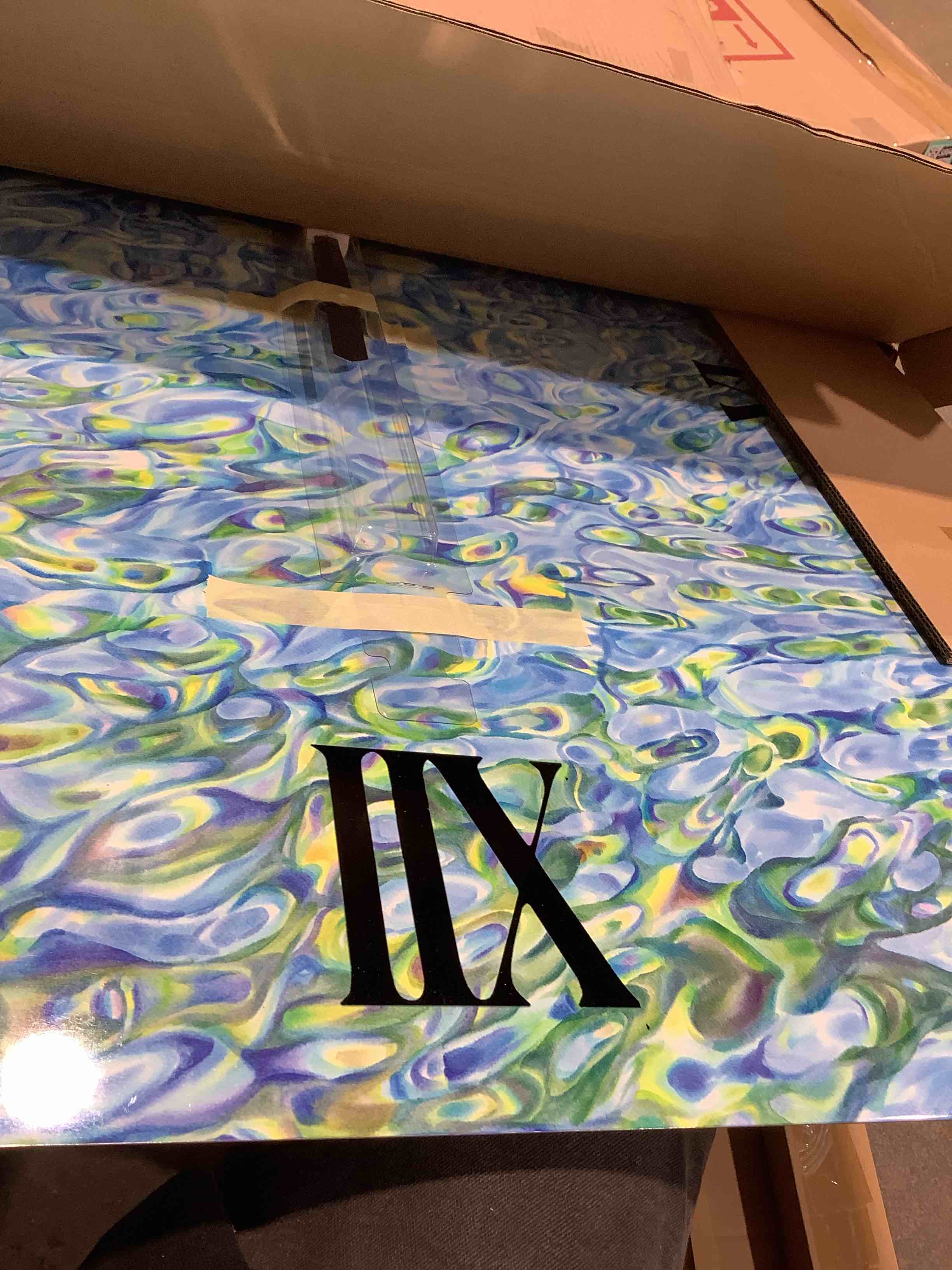 Condition photo showing New/Like New for sunny water rectangle wall clock with transparent waves reflecting gentle sunshine 