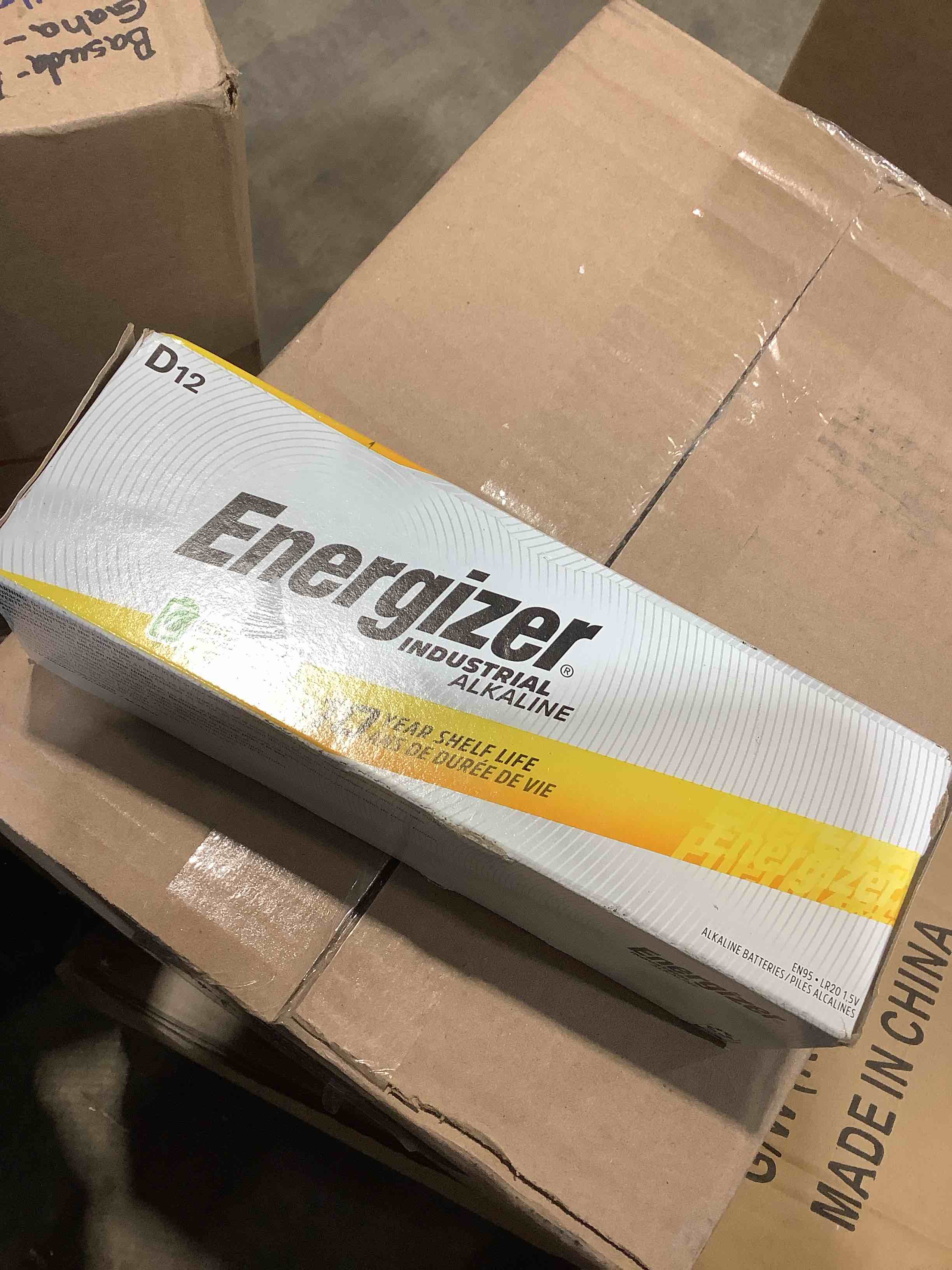 Condition photo showing New/Like New for energizer industrial alkaline d batteries  12 count