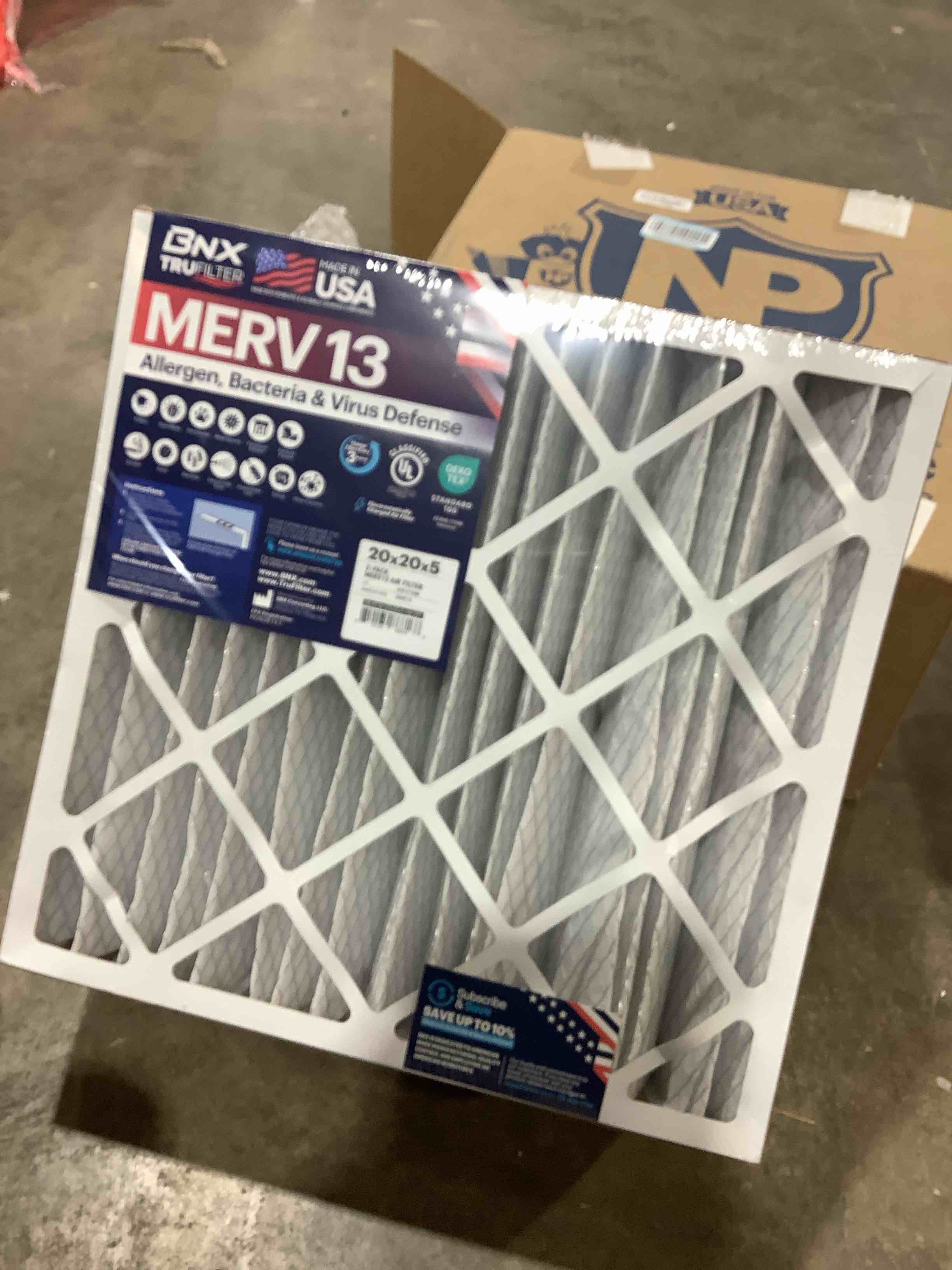 Condition photo showing New/Like New for bnx trufilter 20x20x5 (19.88’’ x 19.88’’ x 4.38‘’ honeywell compatible 4”) merv 13 air filter (2-pack) - made in usa - hvac ac furnace filters health, allergies, mold, bacteria, smoke, mpr 1900 fpr 10