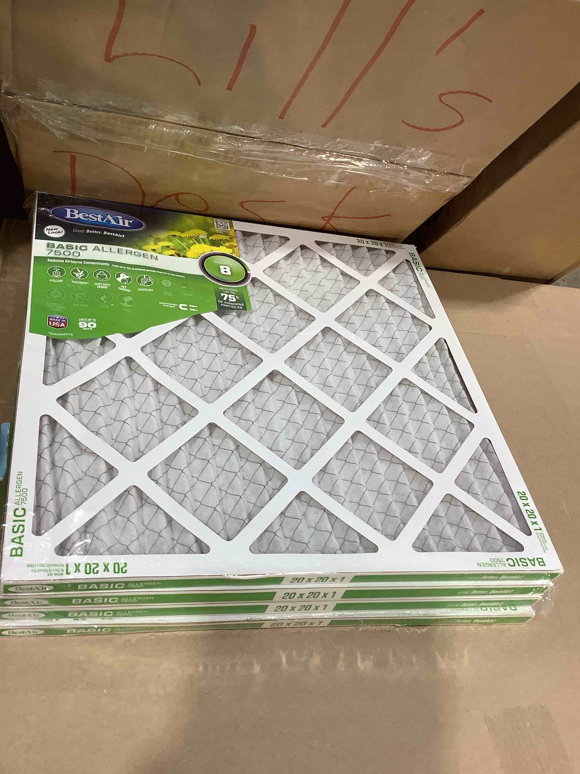 Condition photo showing Good Condition for bestair 20"x20"x1" ac furnace filters merv 8
