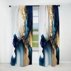 abstract geode gold and blue marble curtain 