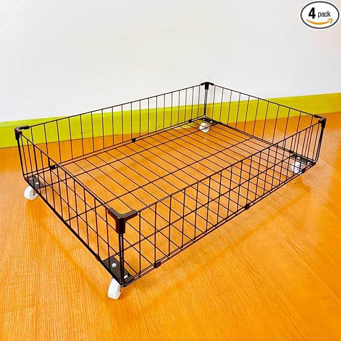 Set of 4 King Under Bed Frame Storage Drawers on Wheels