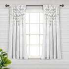 Lush Decor Boho Pom Pom Tassel Linen Window Curtain Panel Off White Single 52X63
