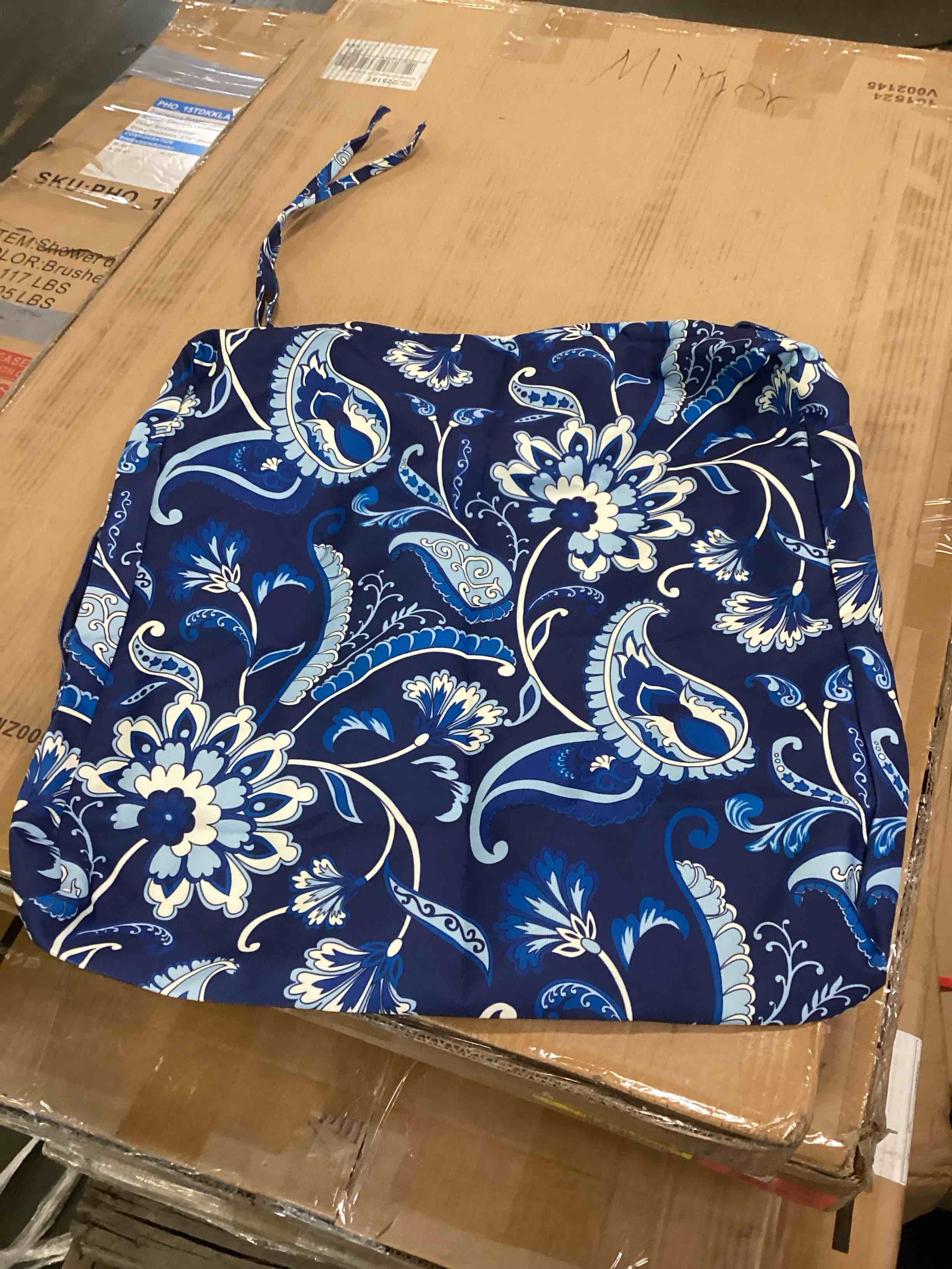 outdoor paisley blue set of 2 chair cushions and covers 