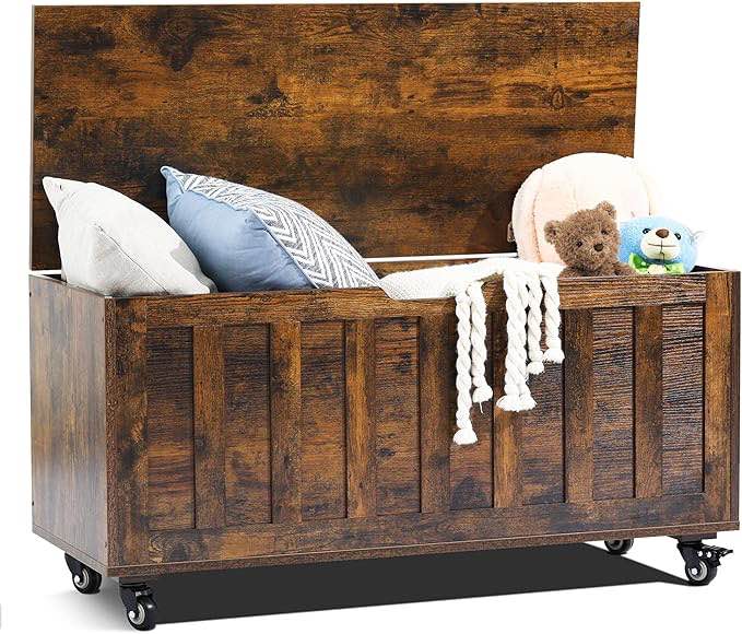 Storage Chest, 39.4'' Wooden Storage Bench 