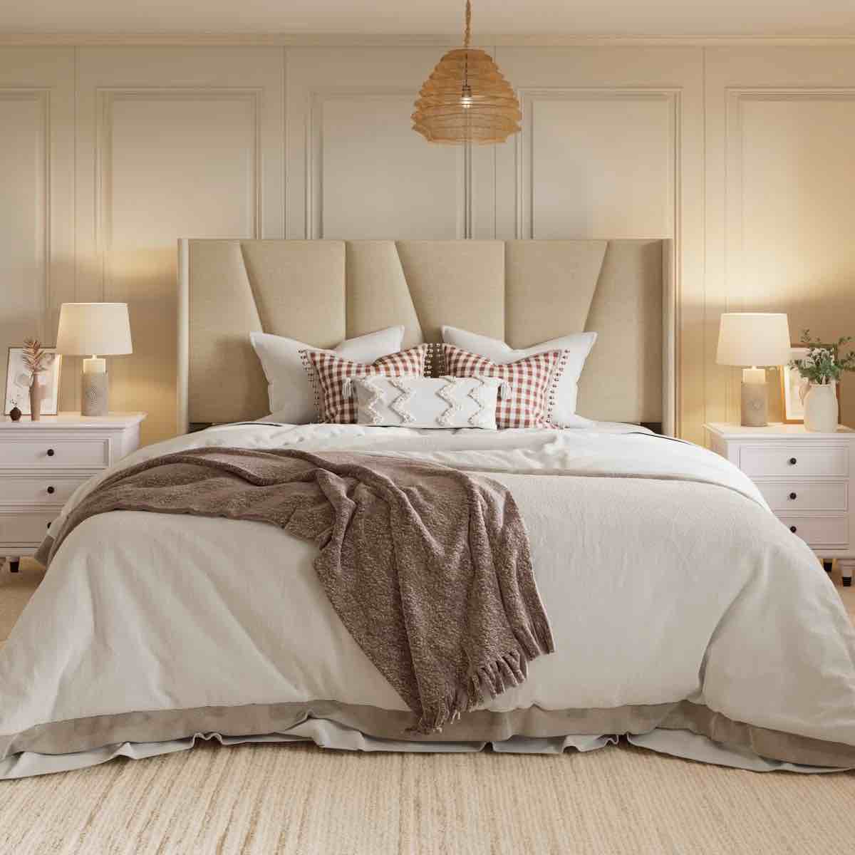 Canuto Upholstered Platform Bed with Wingback Headboard