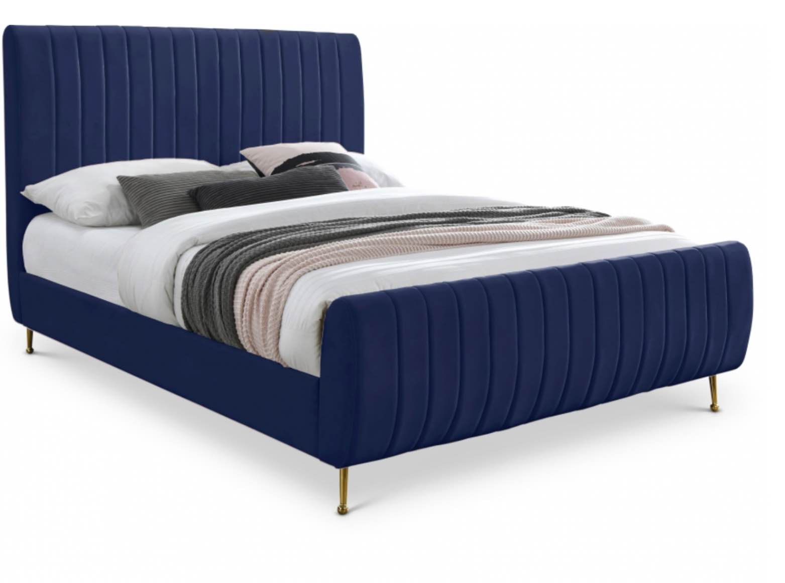 *incomplete,box 1/3 only* Zara Velvet Upholstered Bed