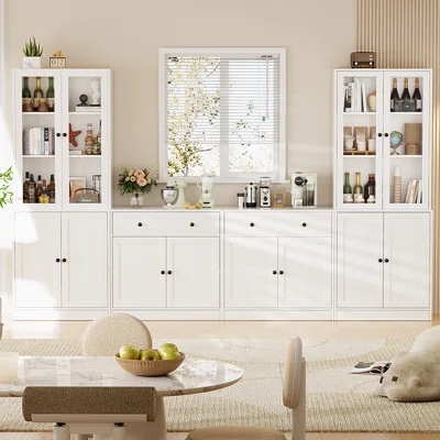 *incomplete, 1 short pantry cabinet only* 71'' Kitchen Pantry With Bookcases Finish: White
