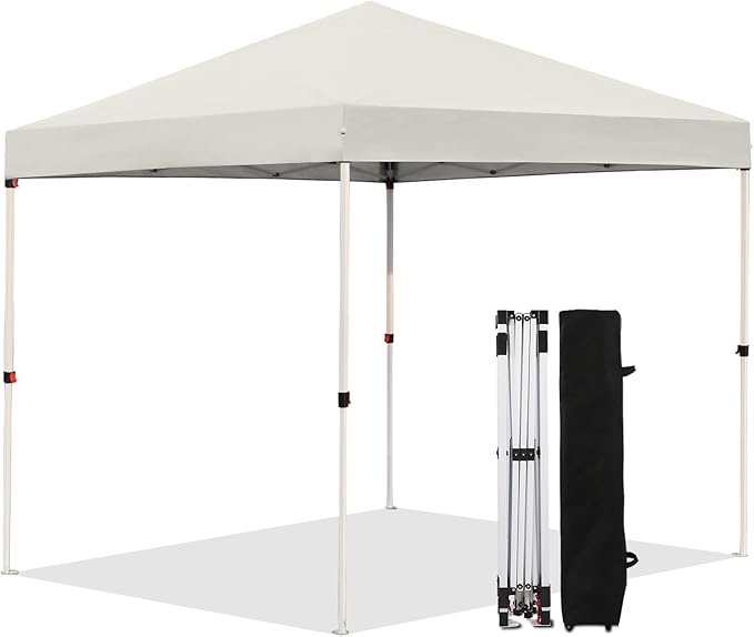 northroad 8x8 ft pop up canopy, outdoor instant canopy tent slant legs with carrying bag, portable gazebo shelter for wedding party,commercial event,patio,garden,beach -white