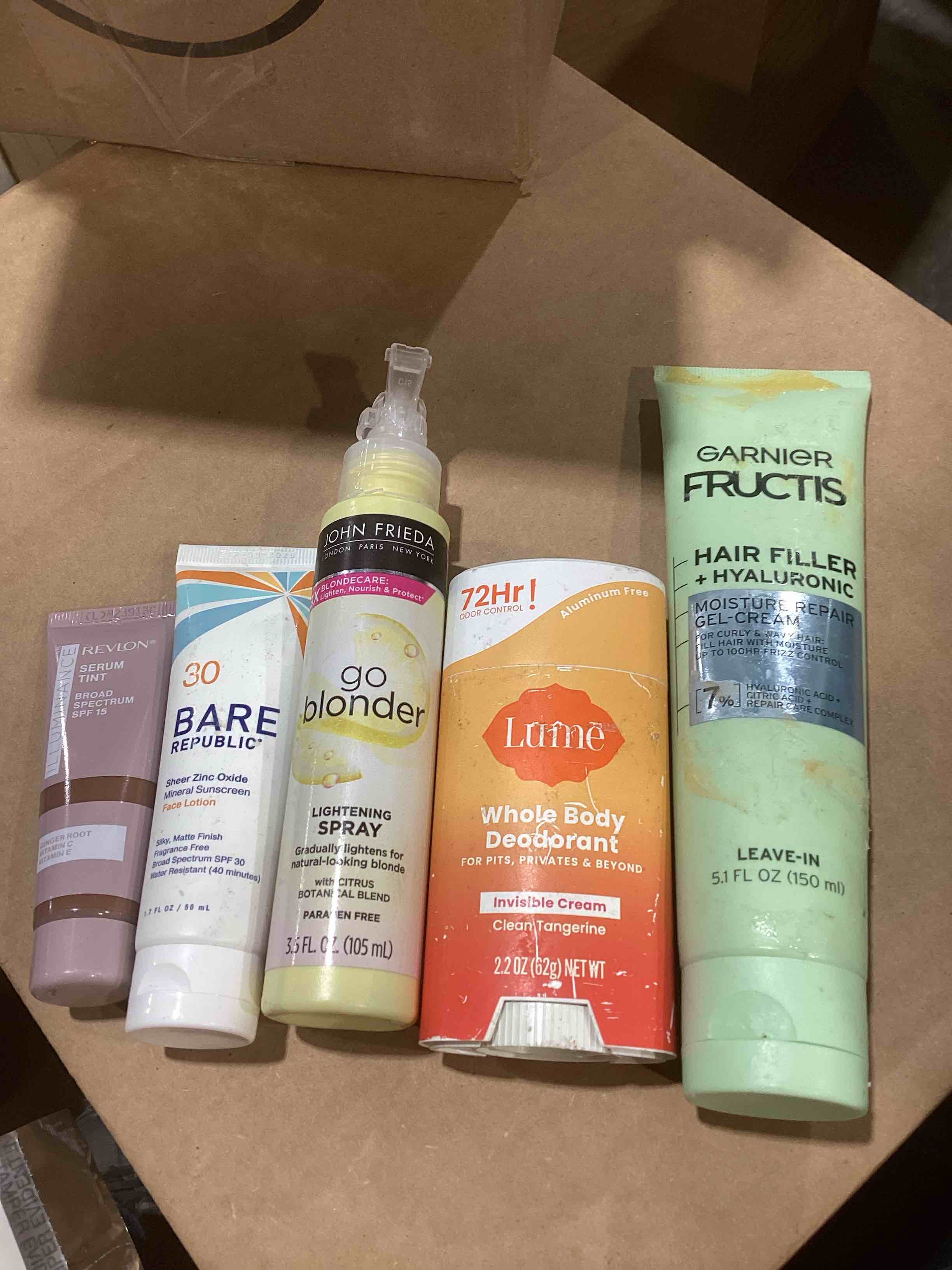 assorted beauty products