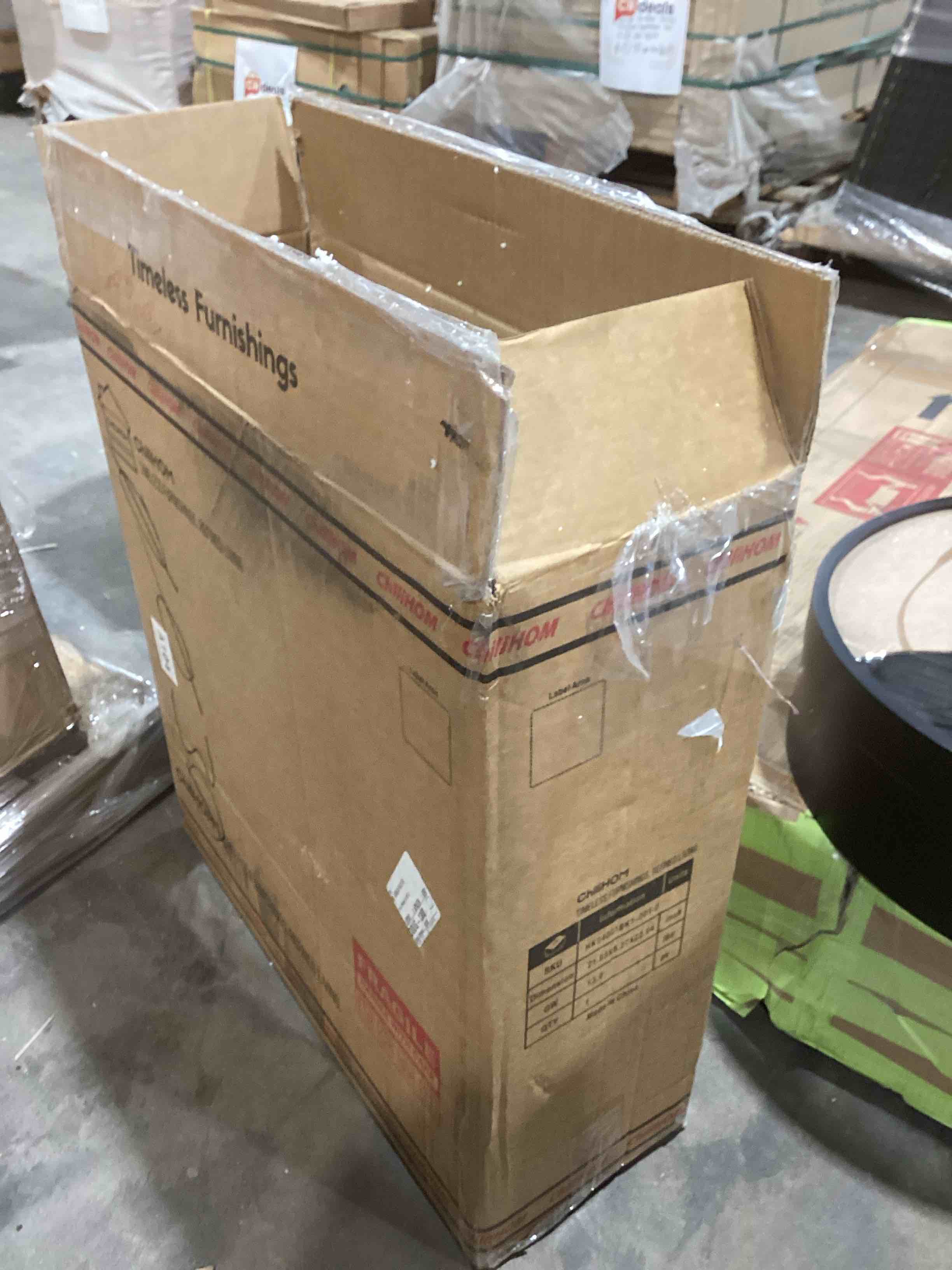 Condition photo showing As Is for 20 inch round bathroom mirror for wall black