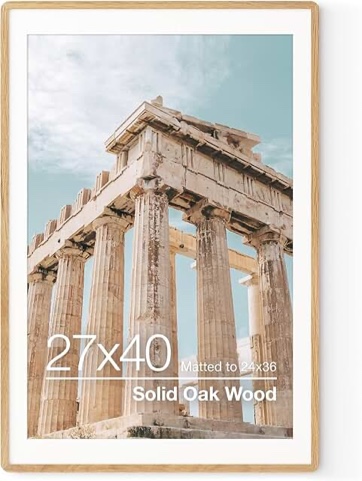27" x 40" matted to 24" x 36" wedge poster frame natural - threshold™: modern style, mdf, sawtooth mount