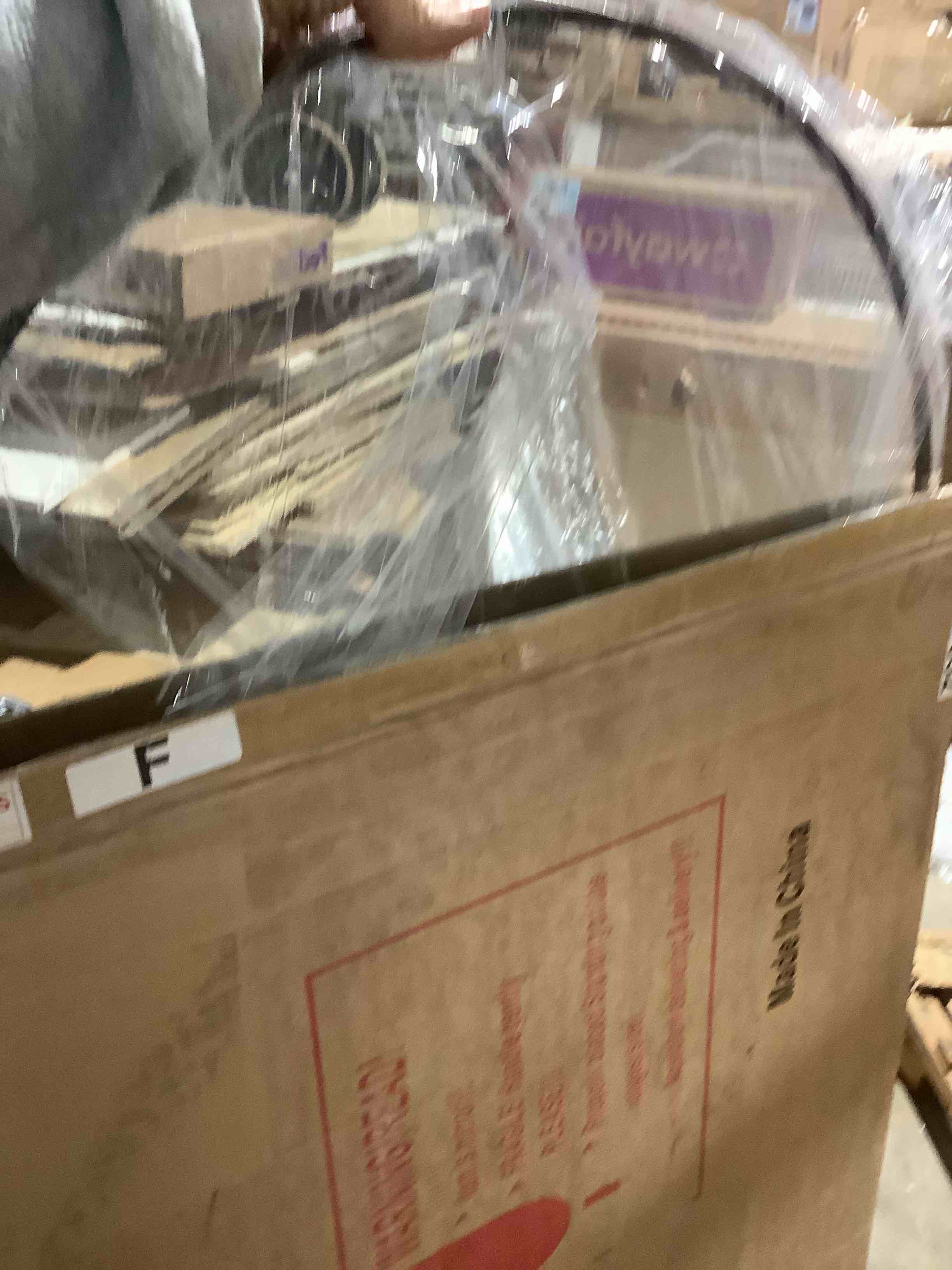 Condition photo showing Good Condition for Rasta aluminum, black frame, arch wall mounted bathroom vanity mirror