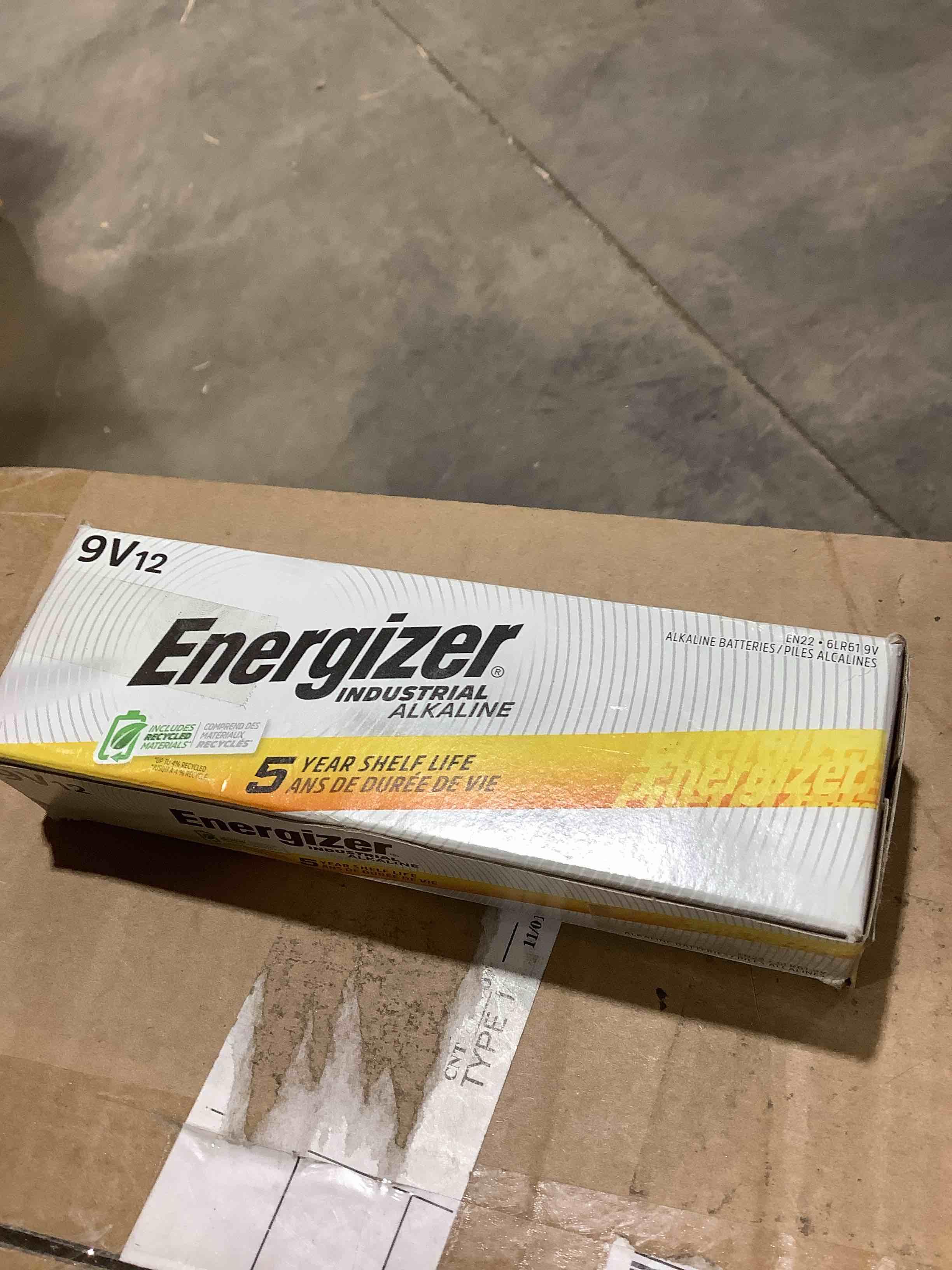 Condition photo showing New/Like New for Energizer Industrial Alkaline Battery  9 Volts  12-Pack