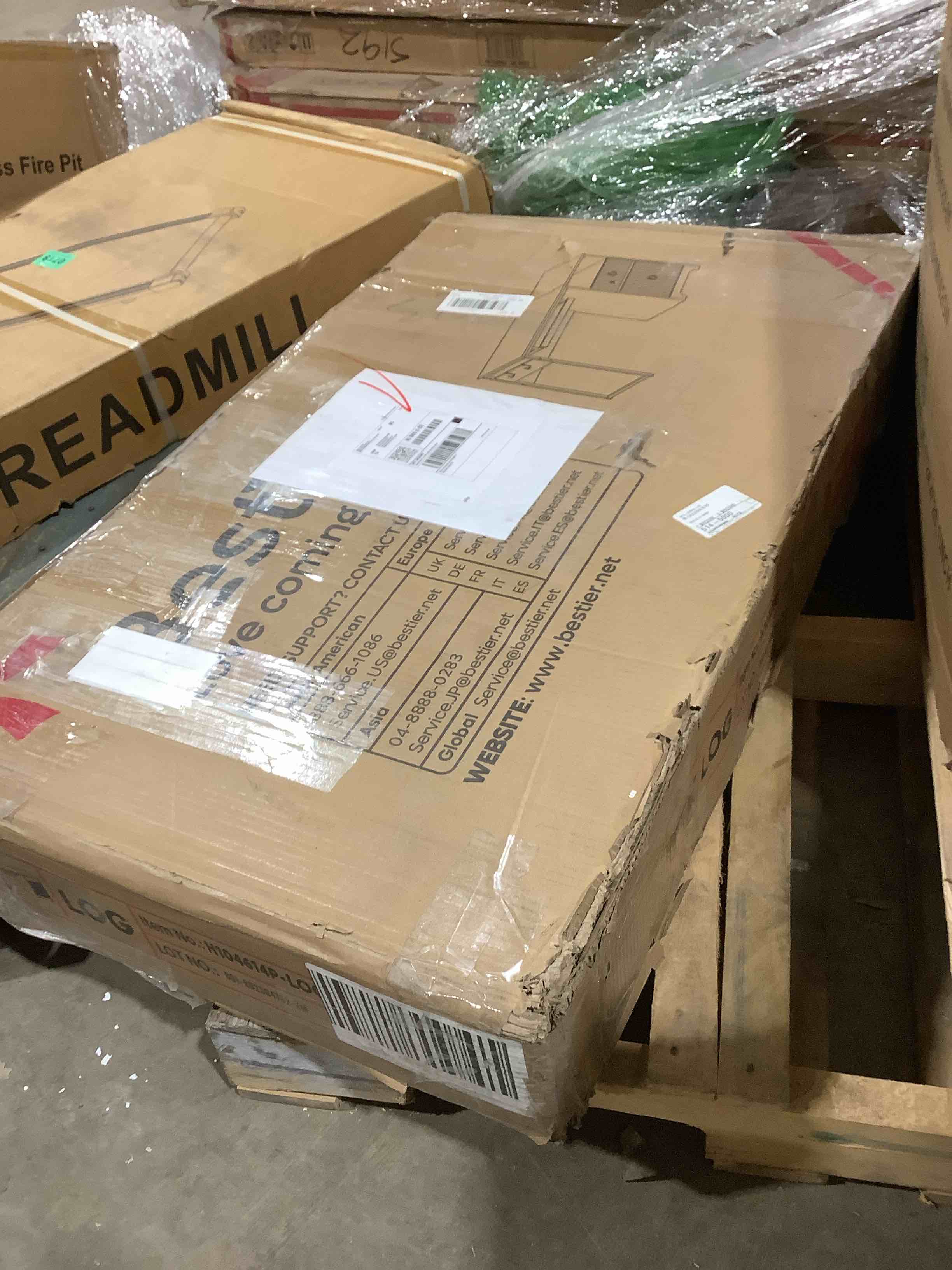 Condition photo showing Good Condition for Bestier 55 Inch Computer Desk with Keyboard Tray, Modern Office Desk with Storage, Wood Writing Desk with File Drawer, Fluted Panel & 2 Hooks for Home Office & Studio, Natural Oak