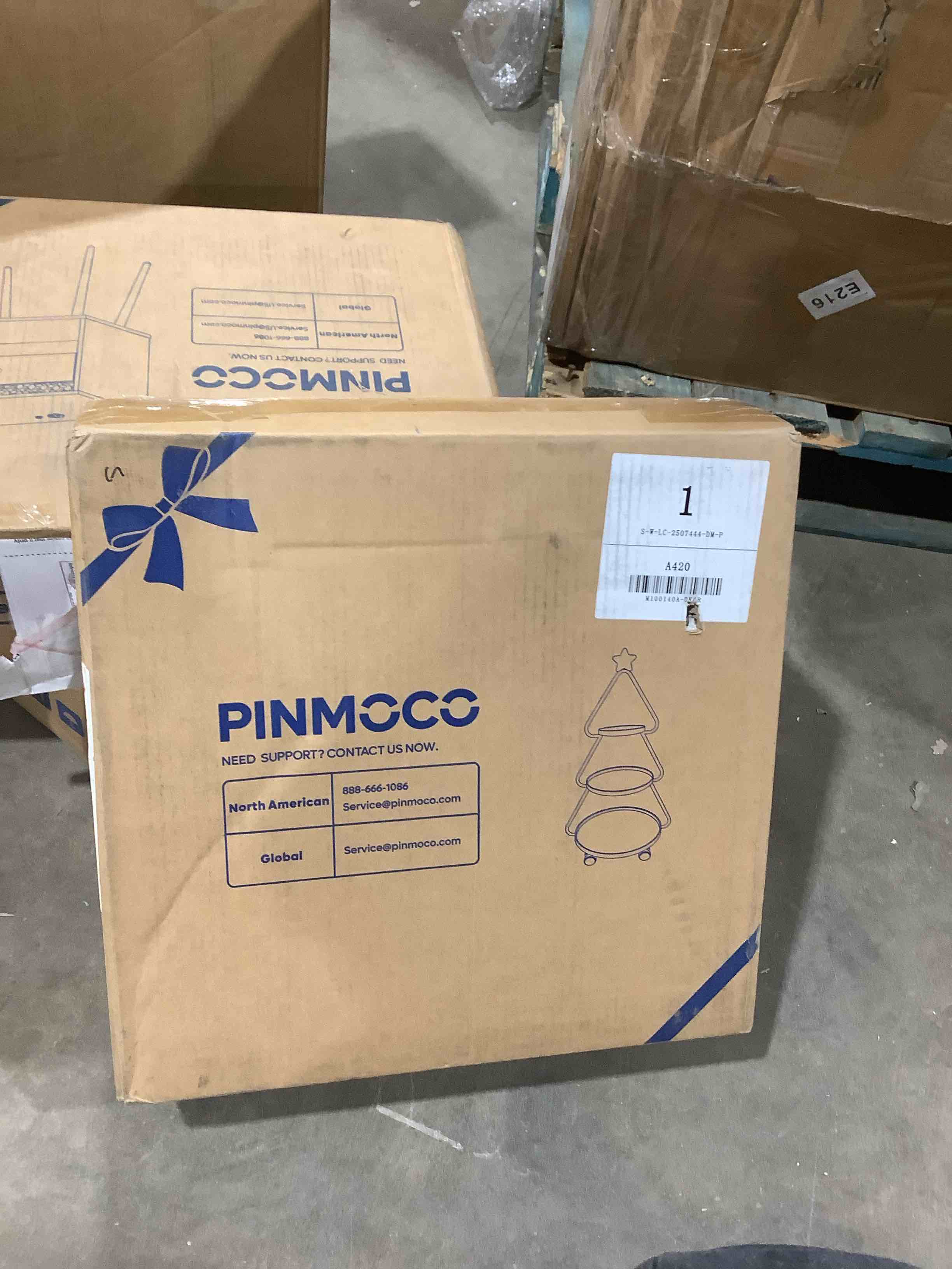 Condition photo showing New/Like New for Three tier tree shape, side table Christmas tree shape with wheels green