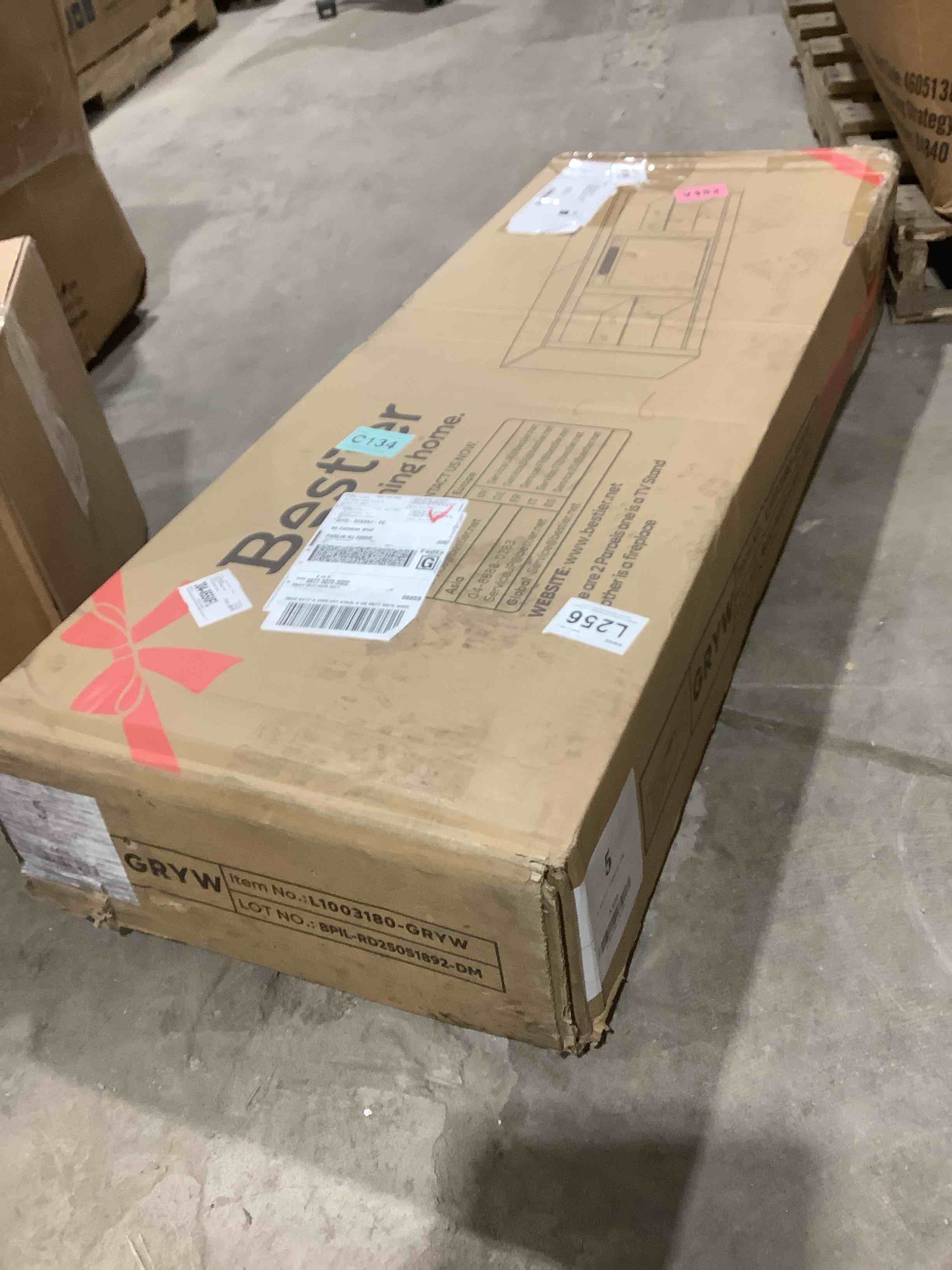 Condition photo showing Good Condition for Bestier - 70-inch Gaming TV Stand Fireplace Entertainment Center with RGB Lights, incomplete