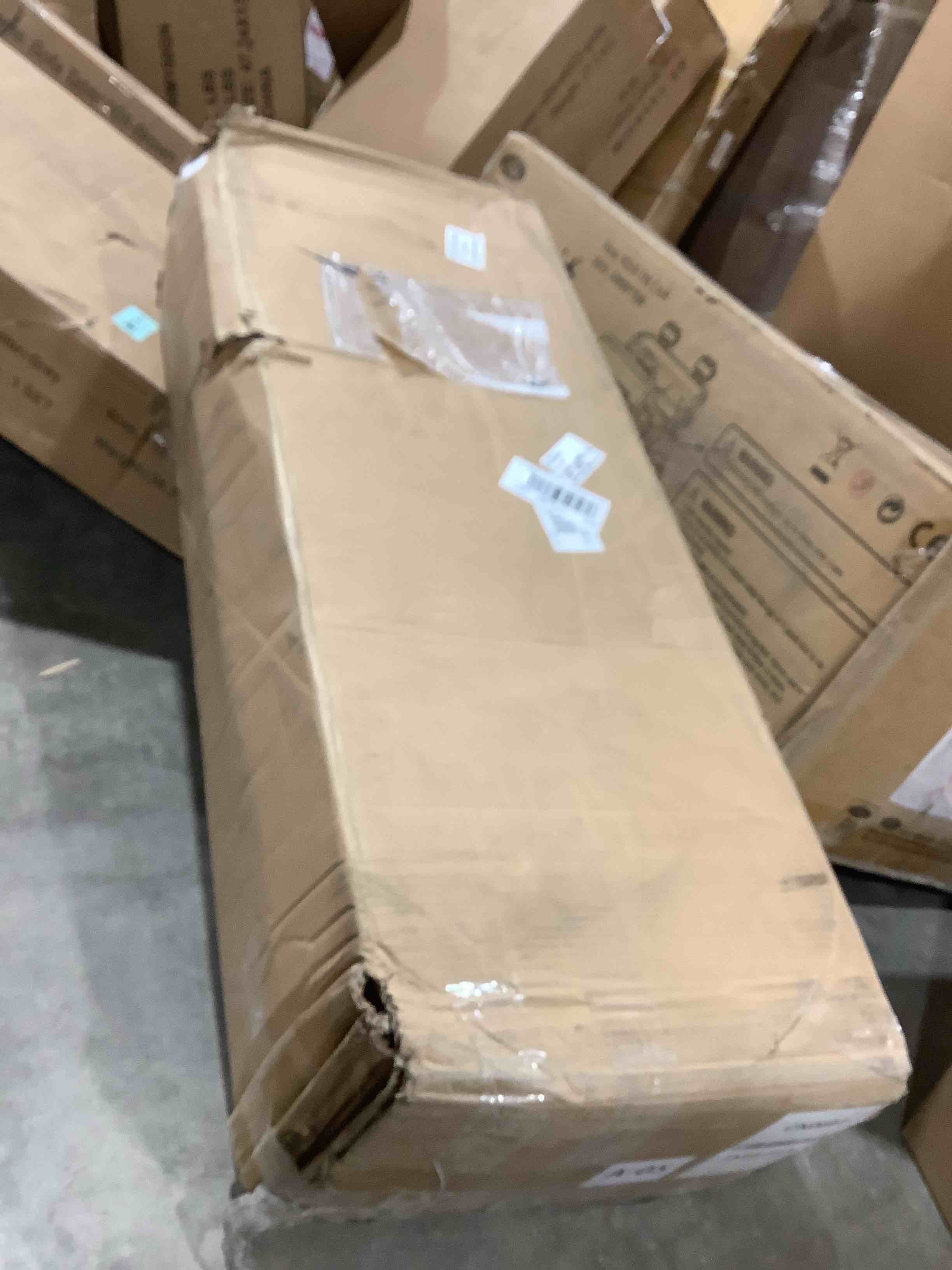 Condition photo showing Good Condition for Fllution 72 inch tall bookcase cream white, 31.3 inch wide for standing bookshelf five tears