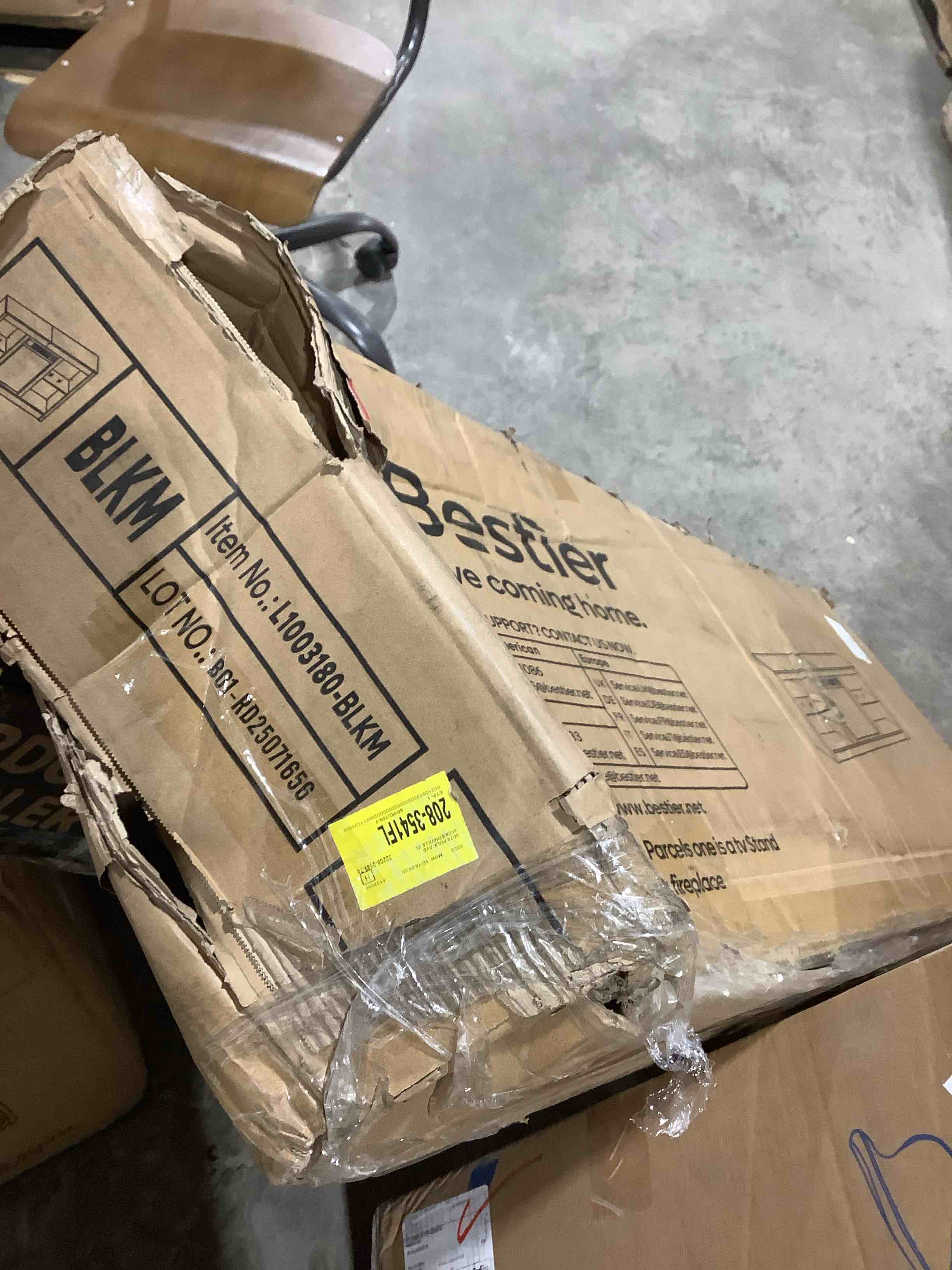 Condition photo showing Good Condition for Tv stand black fireplace entertainment center, incomplete