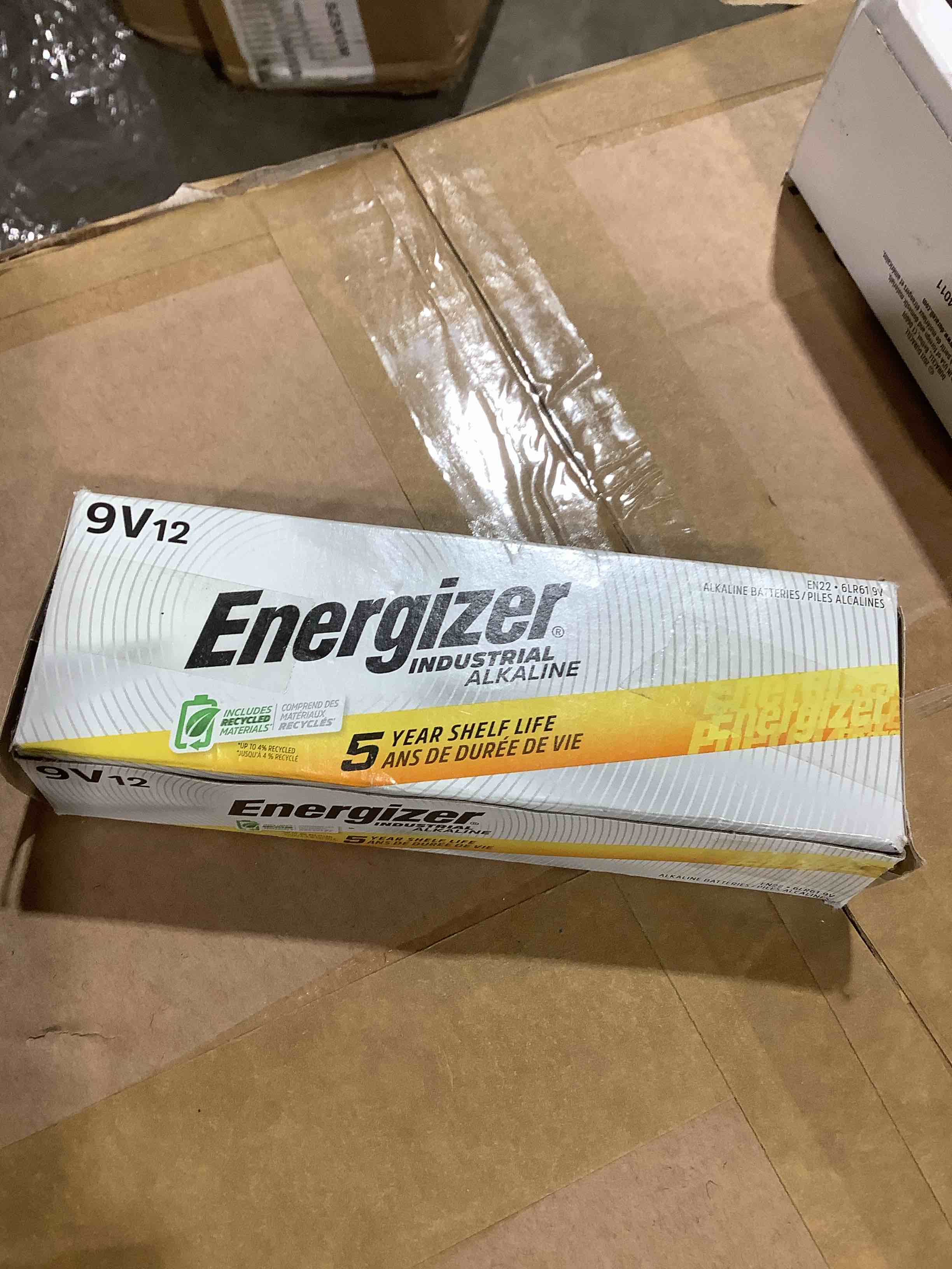 Condition photo showing New/Like New for Energizer Industrial Alkaline Battery  9 Volts  12-Pack