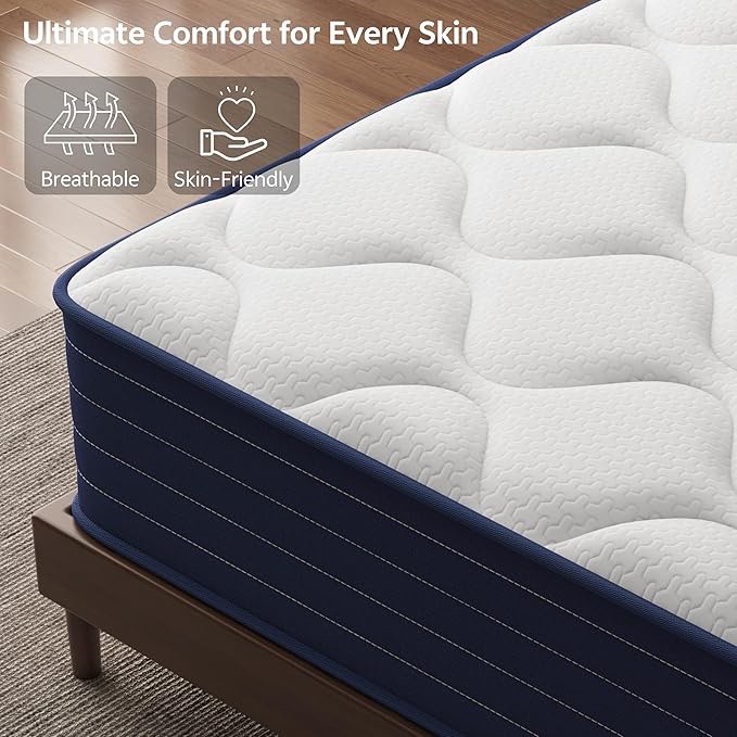Condition photo showing New/Like New for Full Mattress, 12 Inch Full Size Mattress in a Box, Double Mattress, Pocket Spring&Memory Foam, Medium, Motion Isolation, Fiberglass Free,