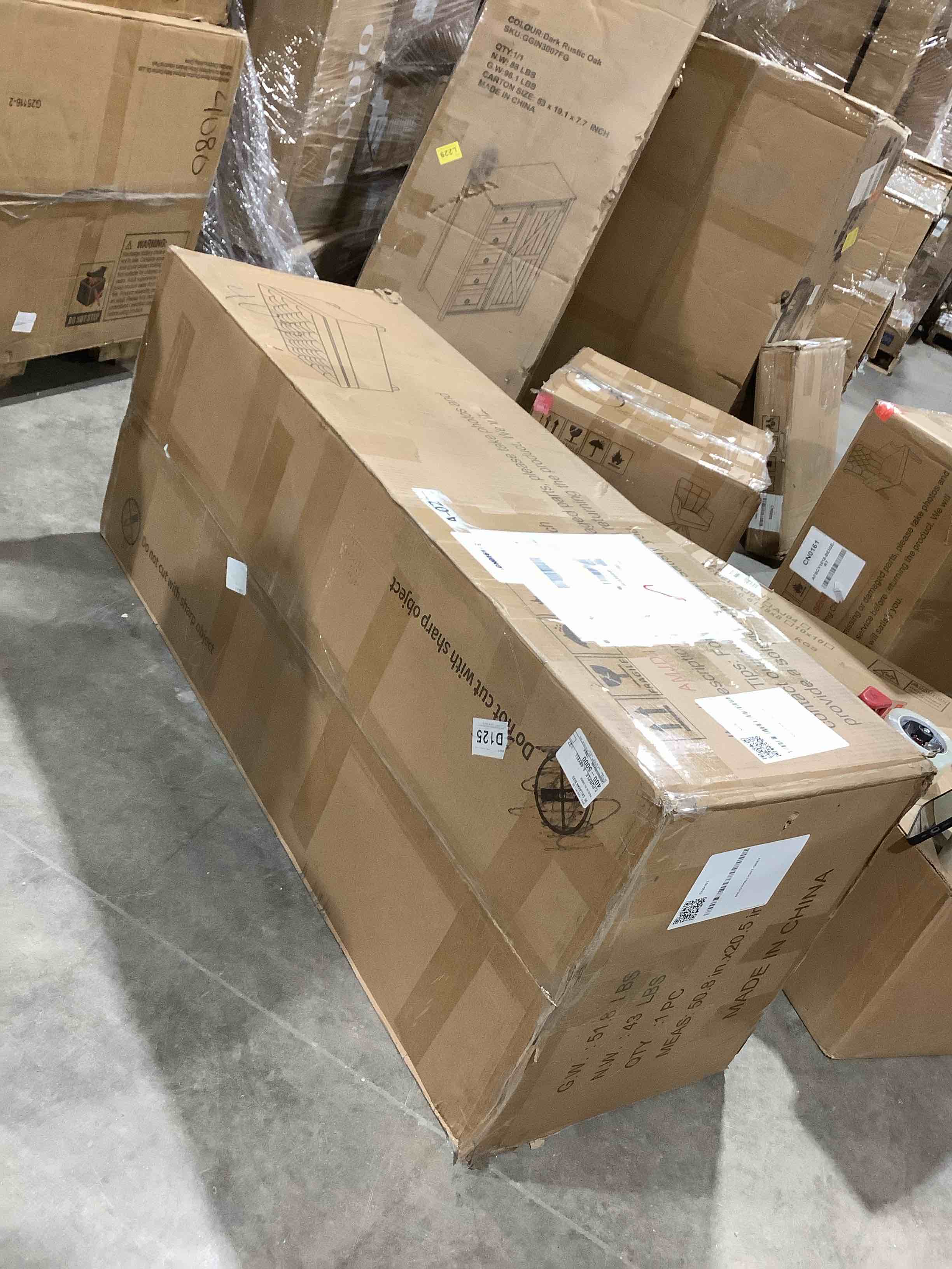 Condition photo showing New/Like New for WUTUTUEE 50 inches FABRIC STORAGE OTTOMAN BENCH LIGHT GREY 500 IB