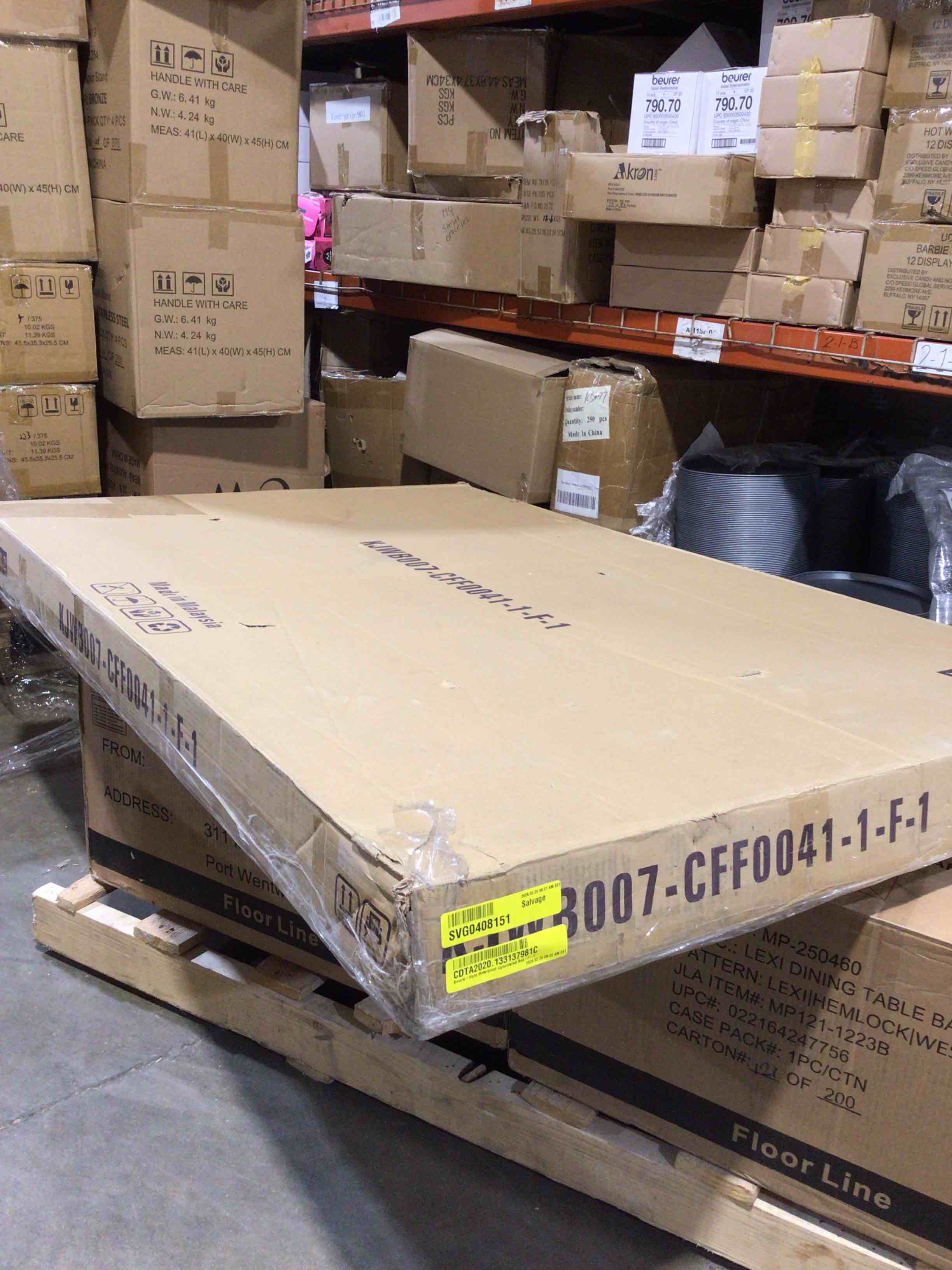 Condition photo showing Good Condition for Boucle style waterproof, upholstered bed, full size