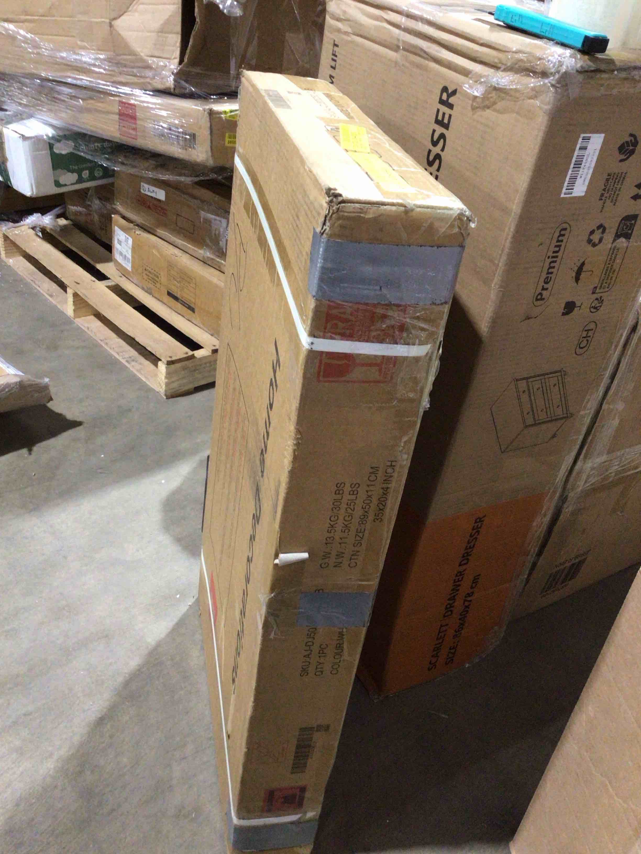 Condition photo showing Good Condition for Seven drawers dresser, white for bedroom, 55.7 inch tall dresser, chest of drawers