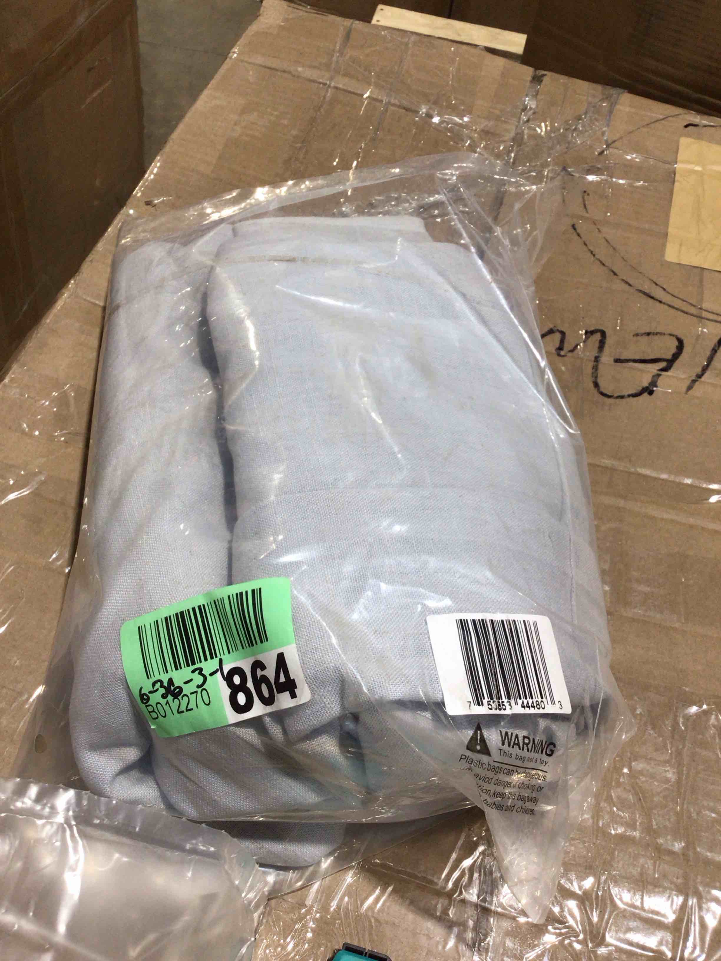 Condition photo showing Good Condition for Draycot polyester linen, textured, light filtering, back curtains, gray