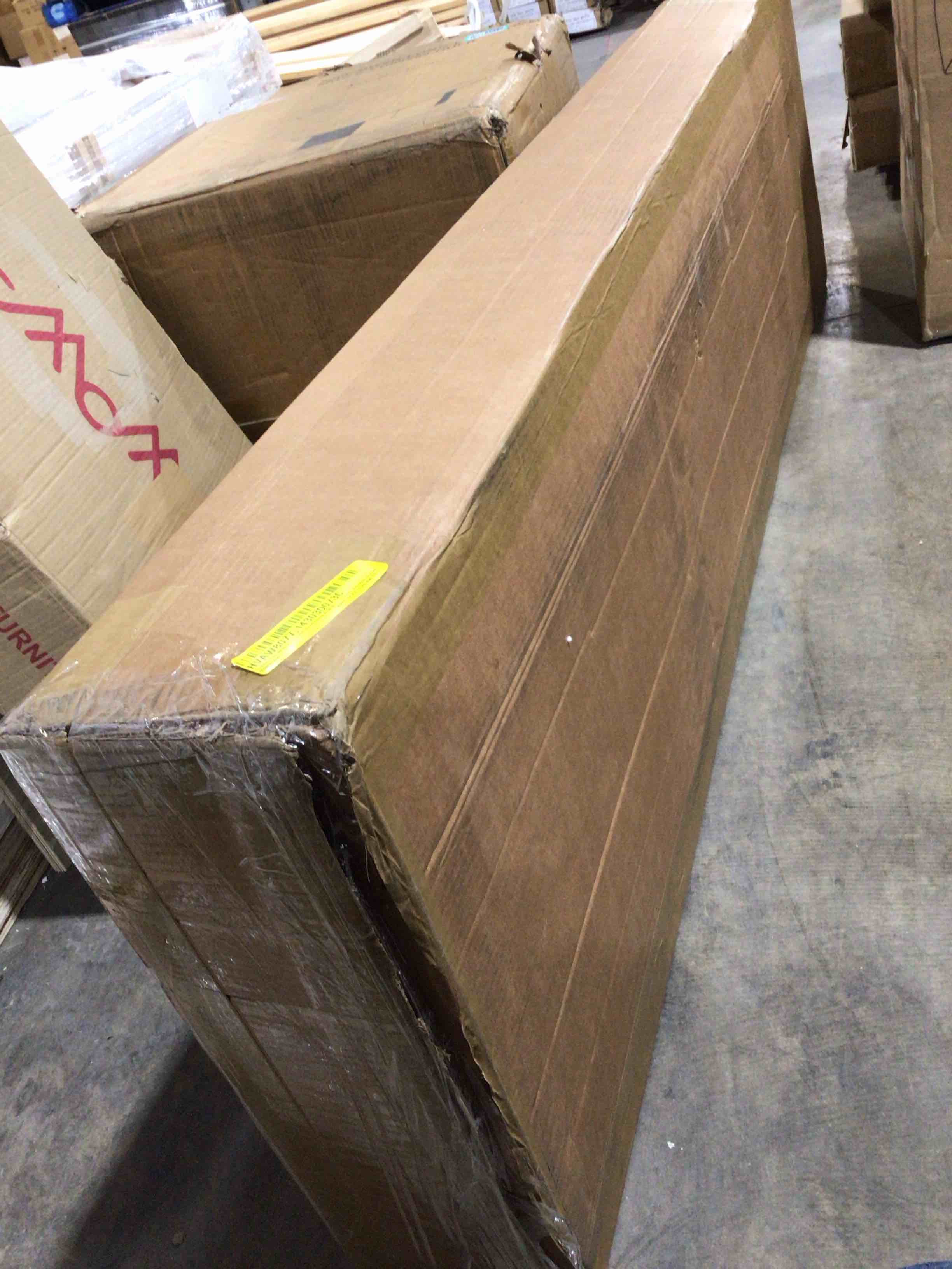 Condition photo showing Good Condition for Queen Bed with Bookcase Headboard and 8 Drawer Storage, incomplete 