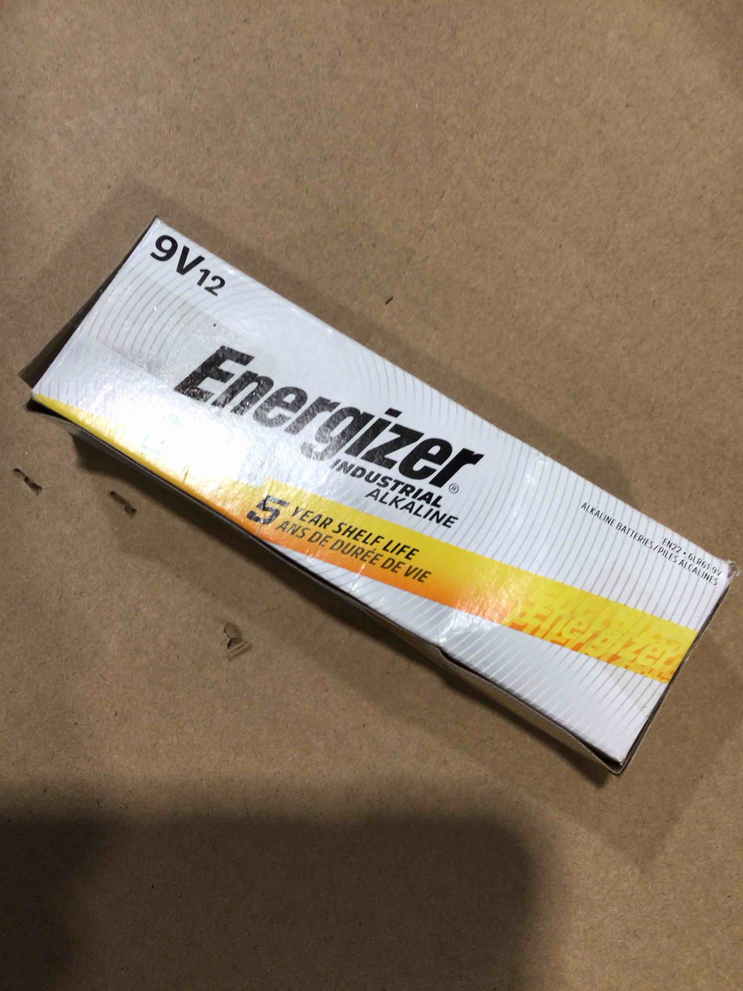 Condition photo showing New/Like New for Energizer Industrial Alkaline Battery  9 Volts  12-Pack, in office 