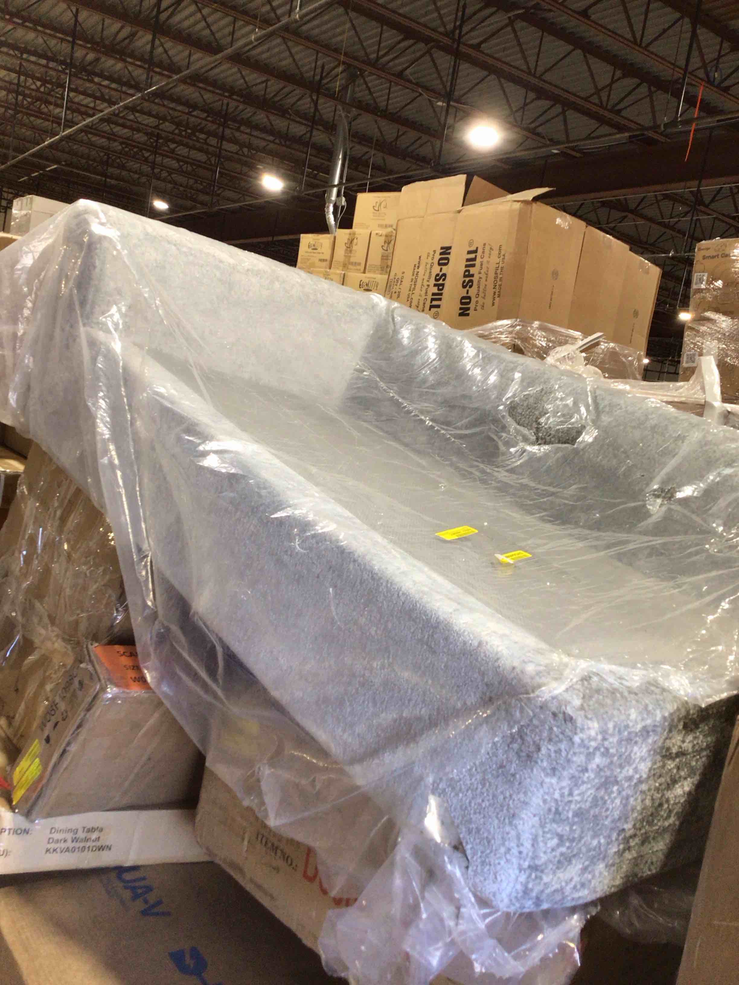 Condition photo showing Good Condition for Cloud like comfort sectional Chenille Fabric, gray, incomplete 