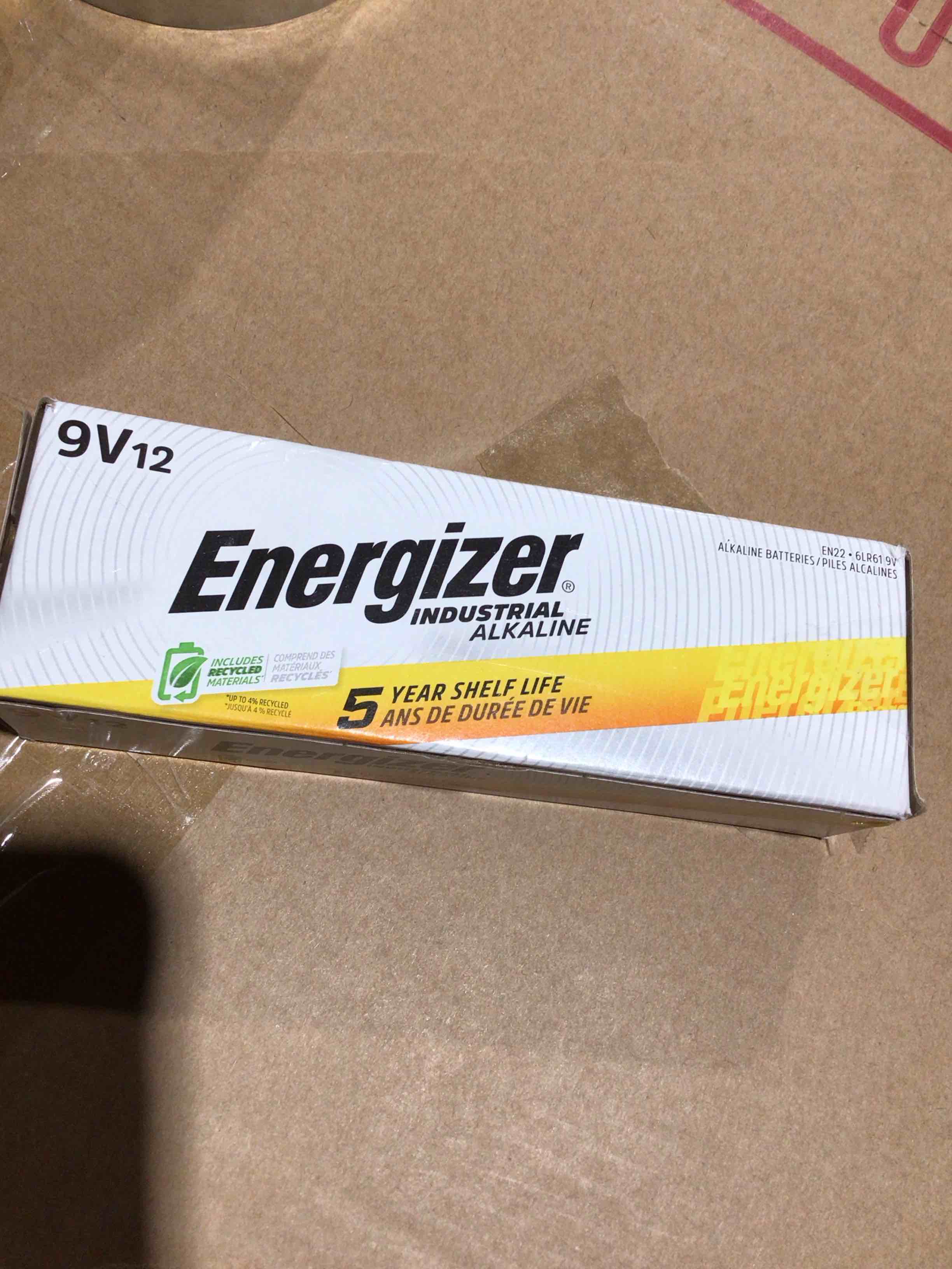 Condition photo showing New/Like New for Energizer Industrial Alkaline Battery  9 Volts  12-Pack, in office