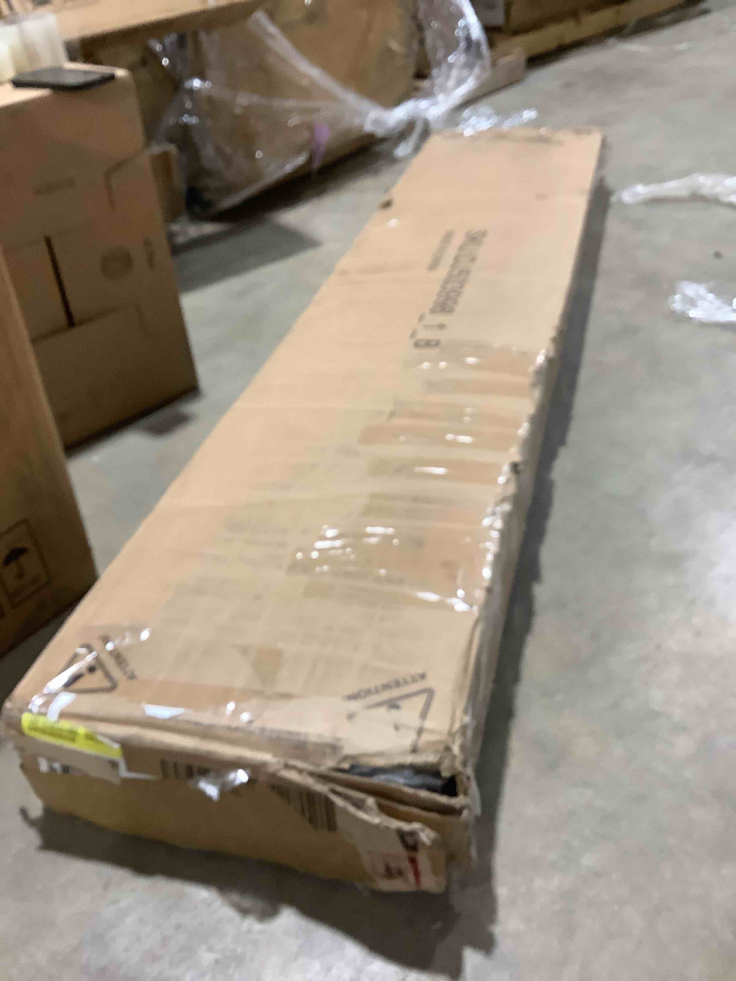 Condition photo showing Good Condition for LED Upholstered platform bed frame with 4 storage drawers, black, incomplete 