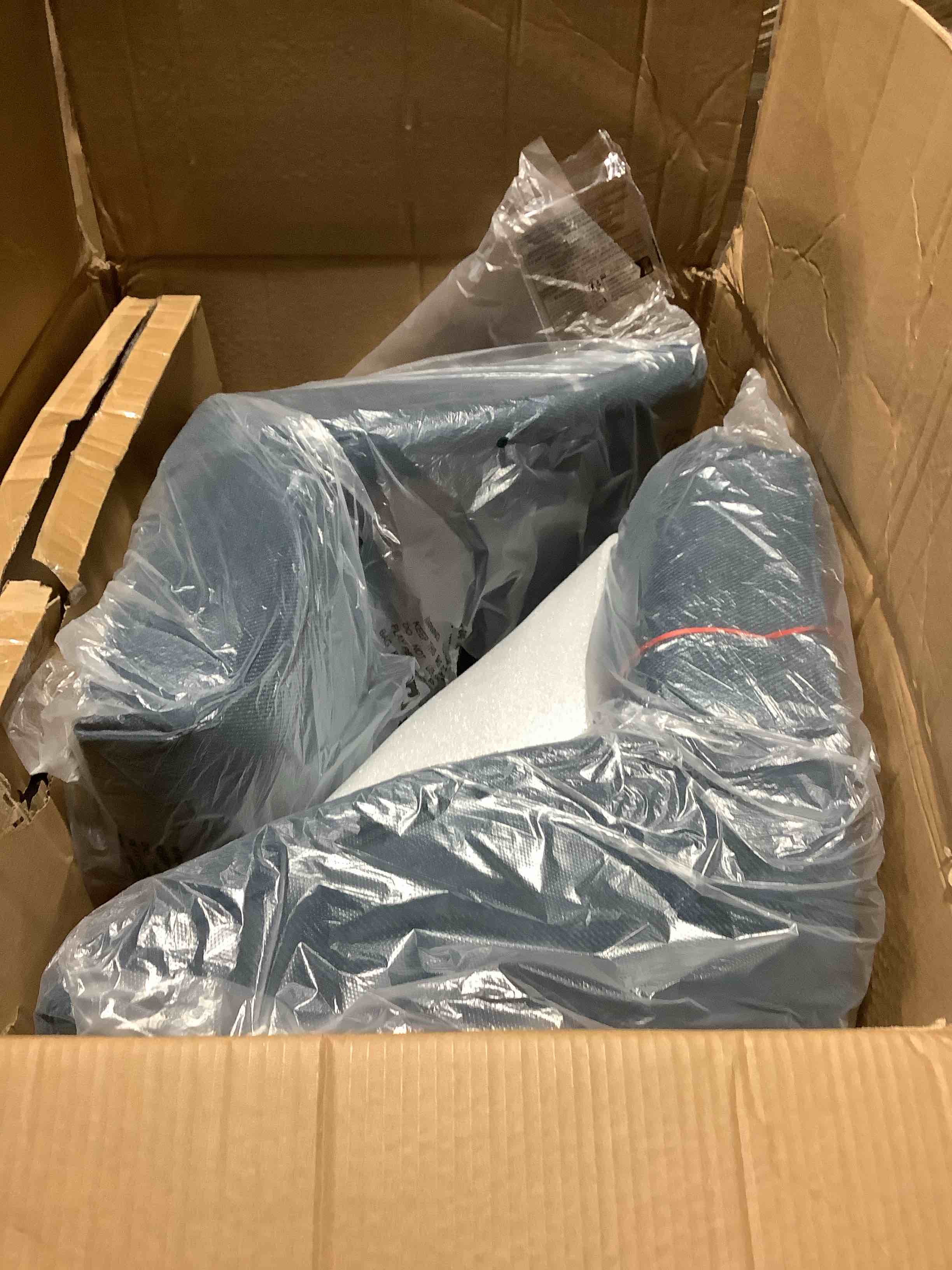 Condition photo showing Good Condition for Blue upholstered, bar, chairs, pair, 28.3" x 21.1" x 20.1"