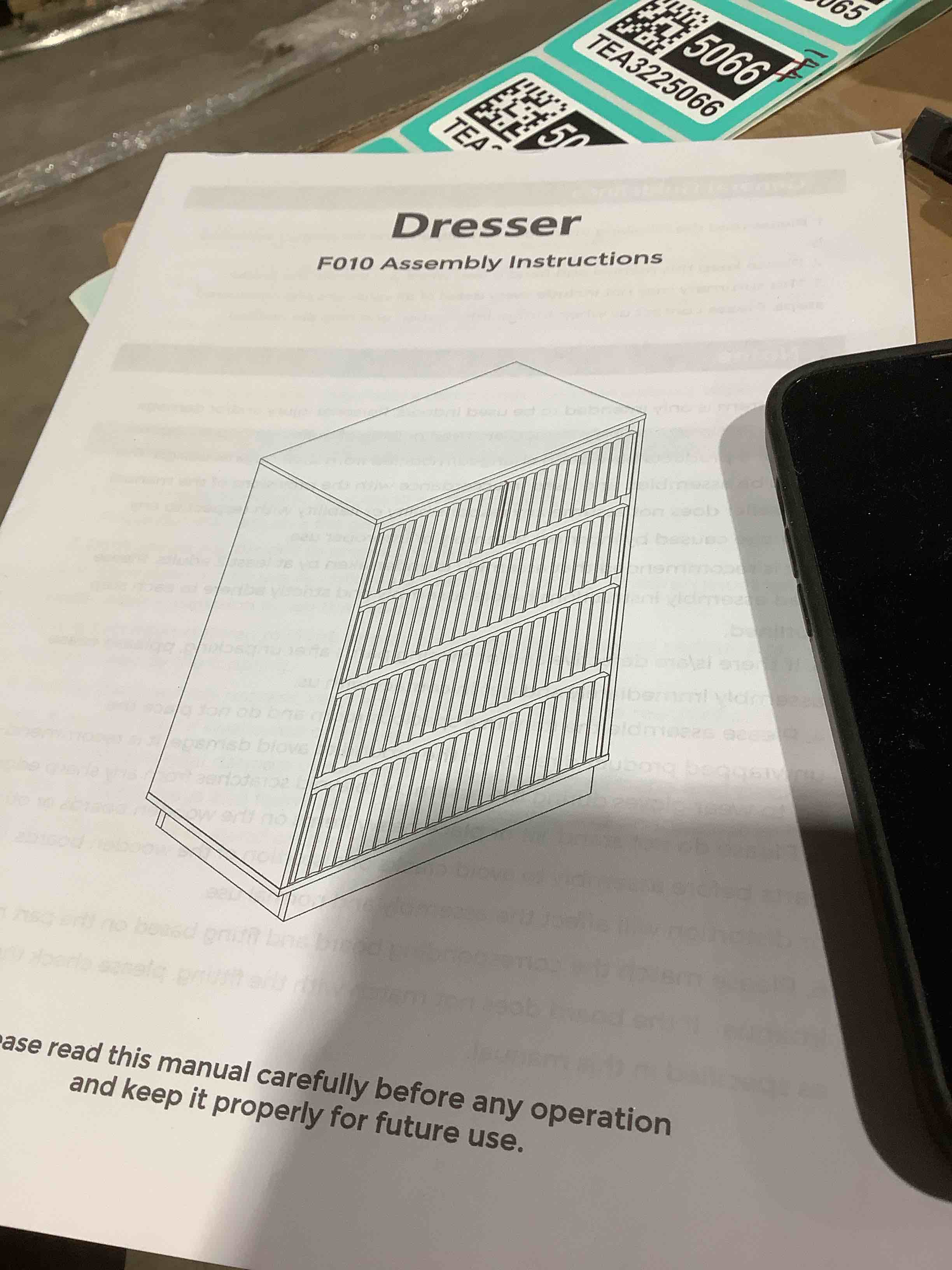 Condition photo showing New/Like New for Dark walnut fluted, modern four drawer, deep dresser chest