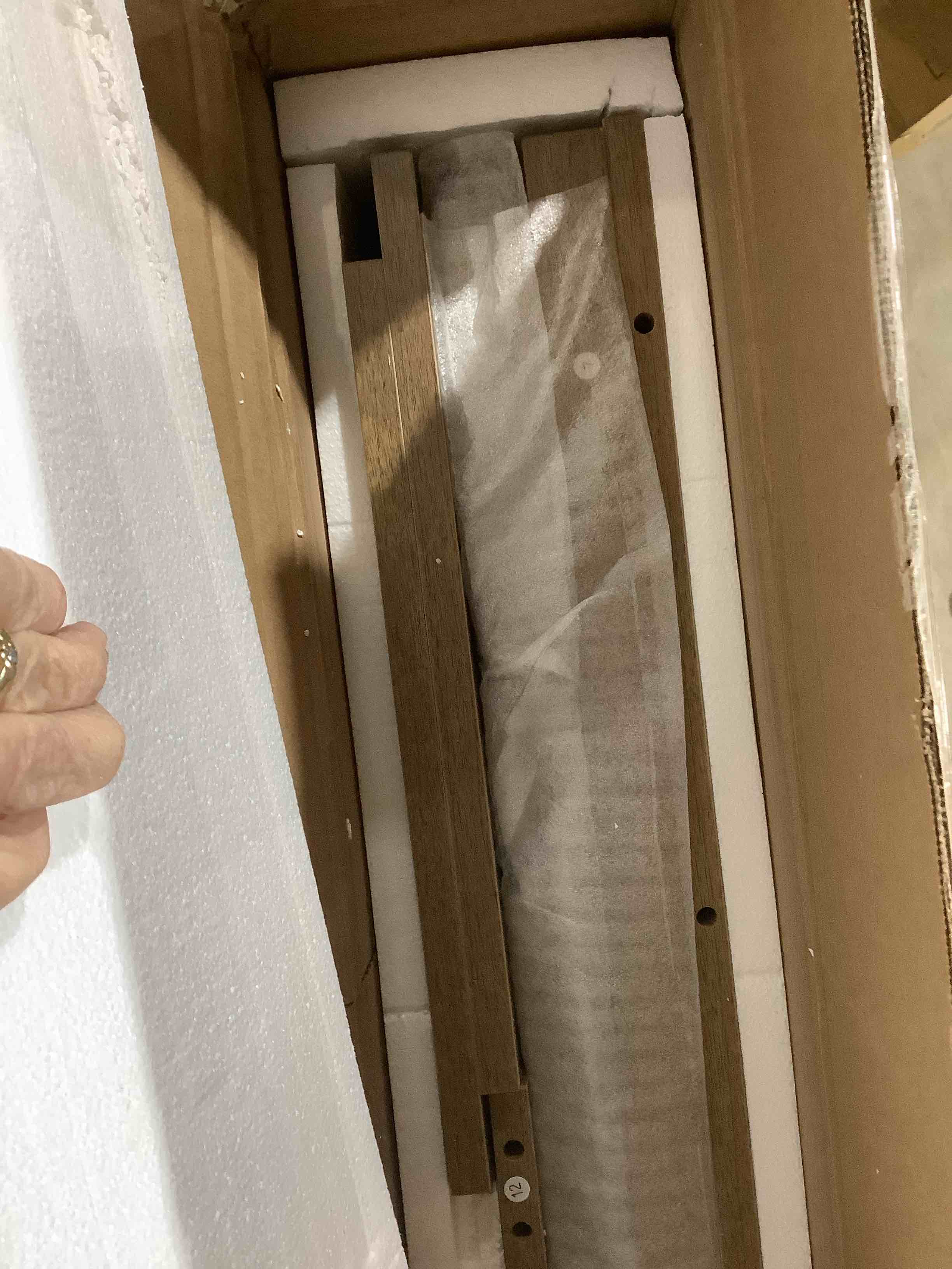 Condition photo showing Good Condition for Tribesigns Oversized 3 Drawers Nightstand, Large Rustic Wood Night Stands with Storage for Bedroom and Small Spaces, Easy Assembly, Rustic Brown