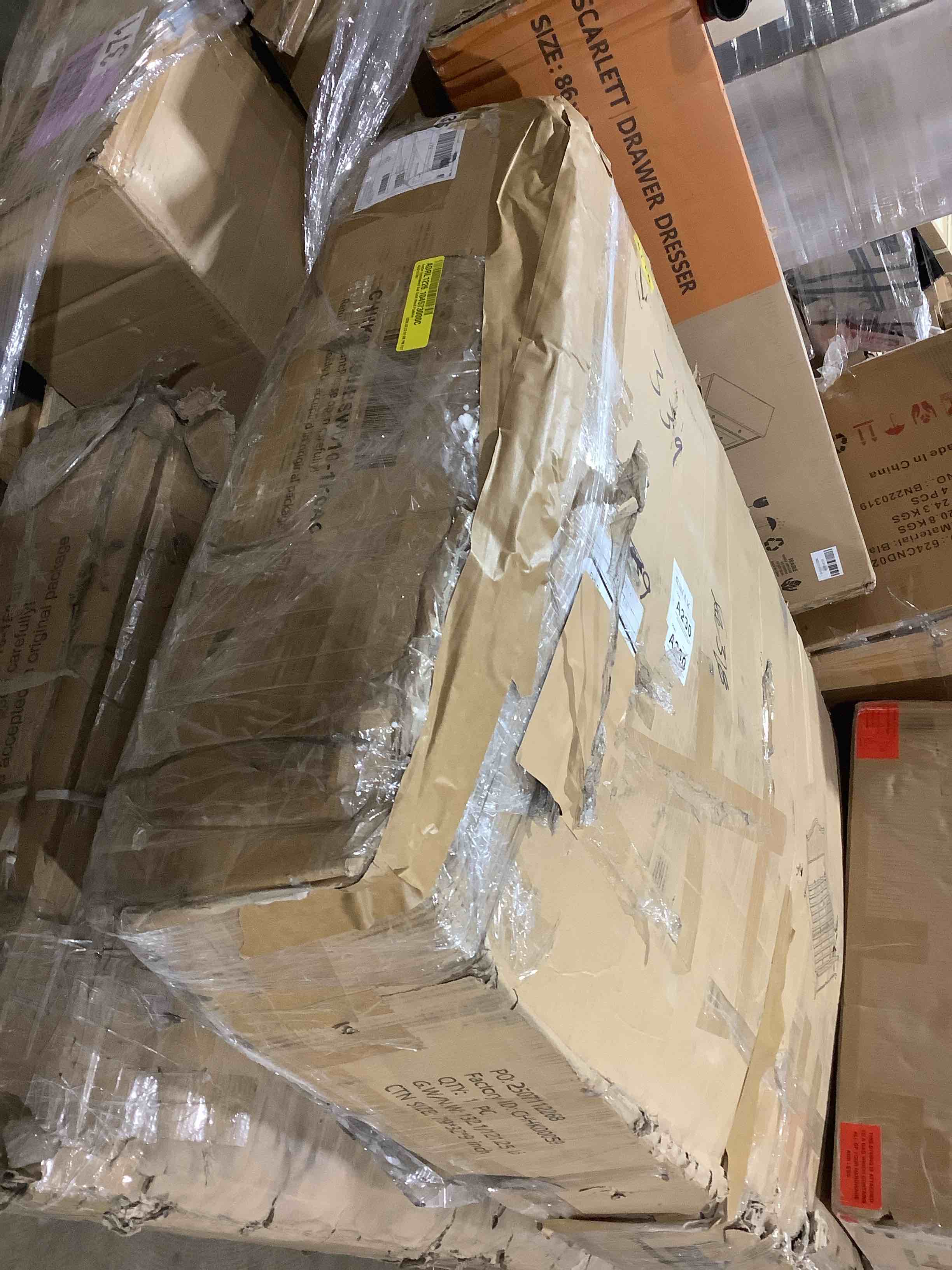 Condition photo showing Good Condition for Amilio Queen size wooden bed with upholstered, headboard, and panel footboard, 