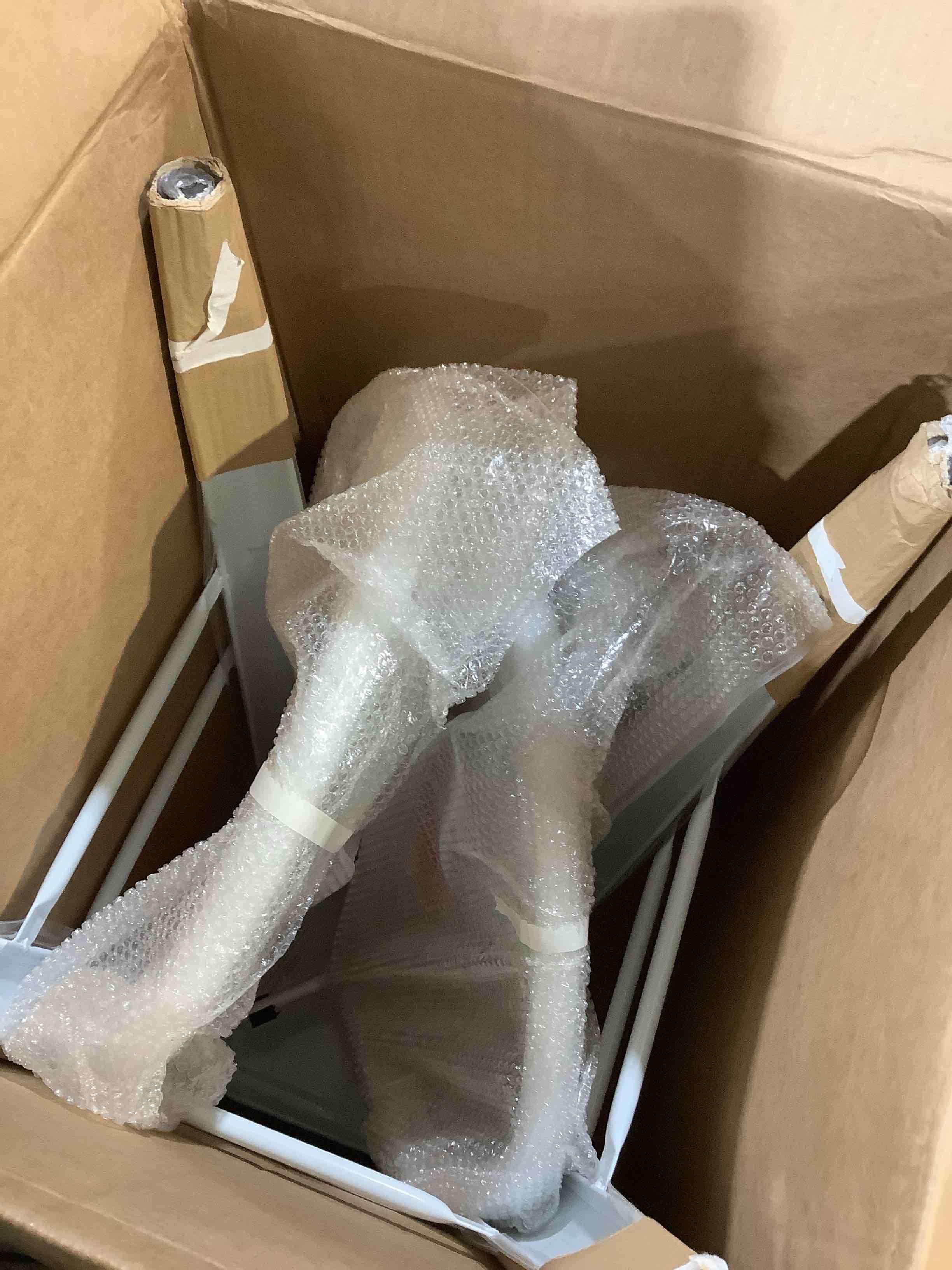 Condition photo showing New/Like New for Toquerville square metal indoor outdoor bar two stools only, white