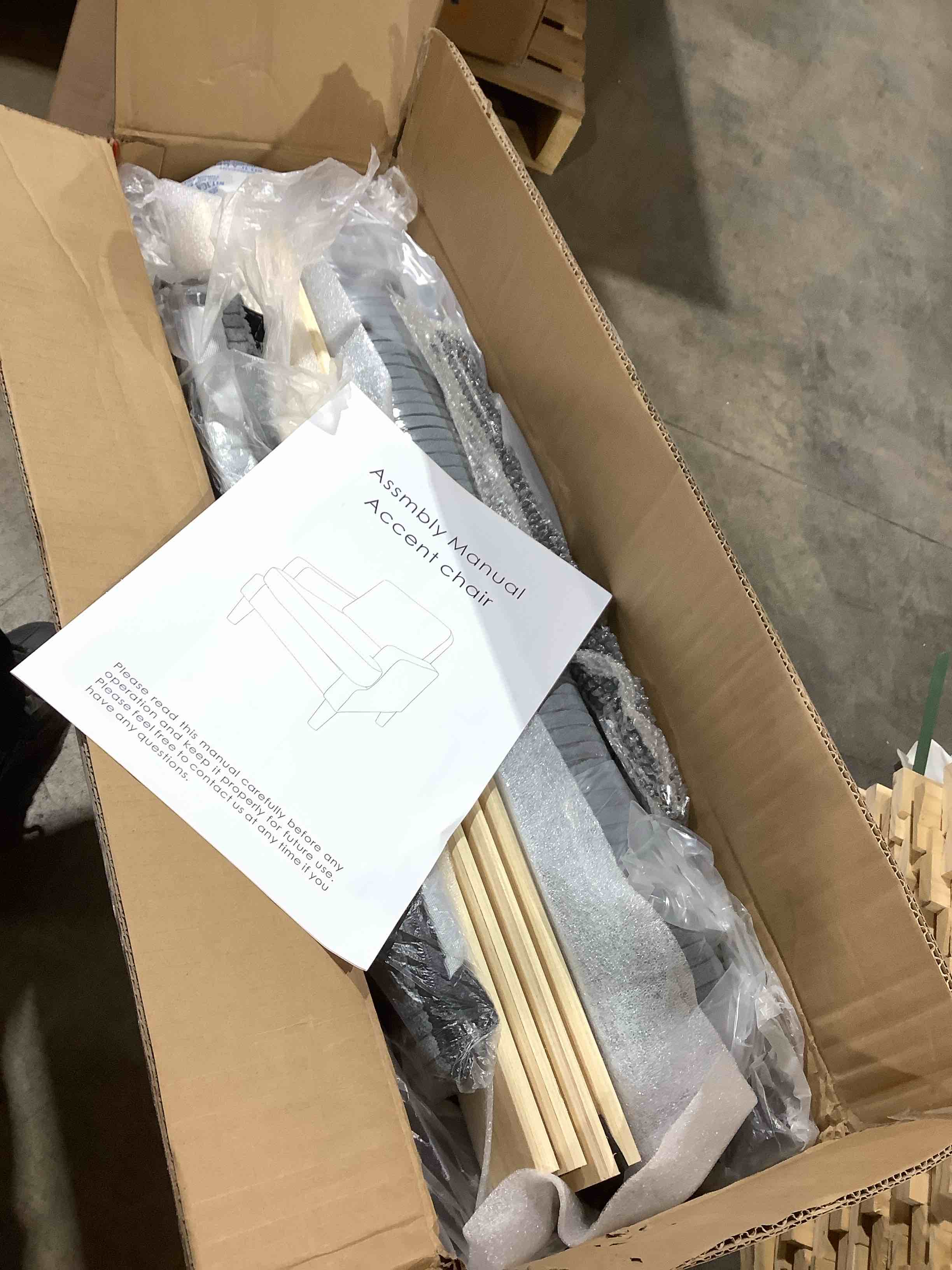 Condition photo showing Good Condition for Gray corduroy accent chair