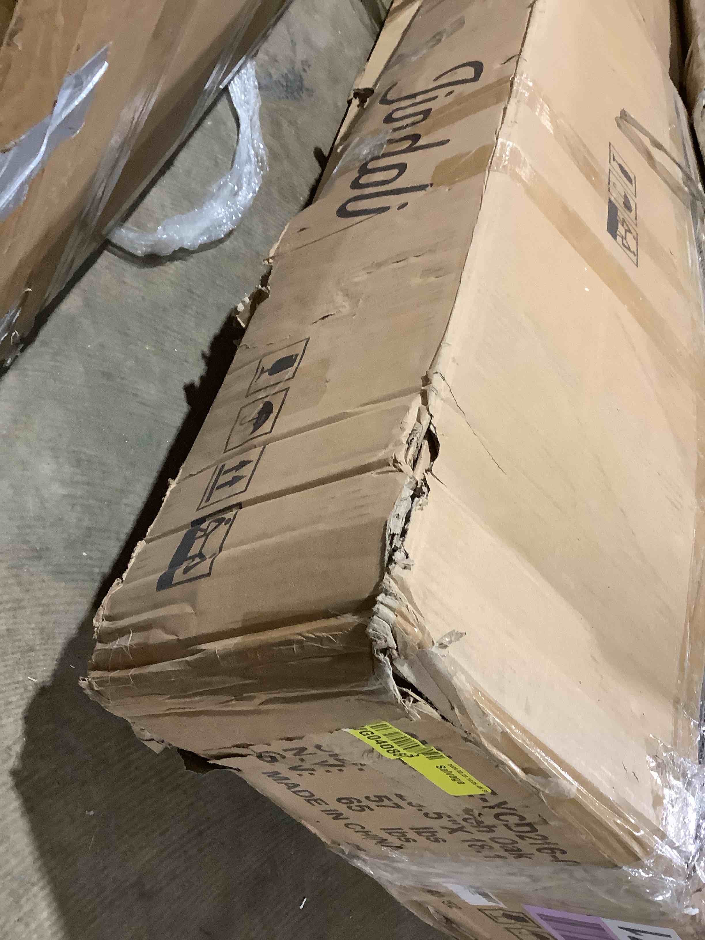 Condition photo showing Good Condition for Ebern Design wall mounted floating bathroom vanity oak