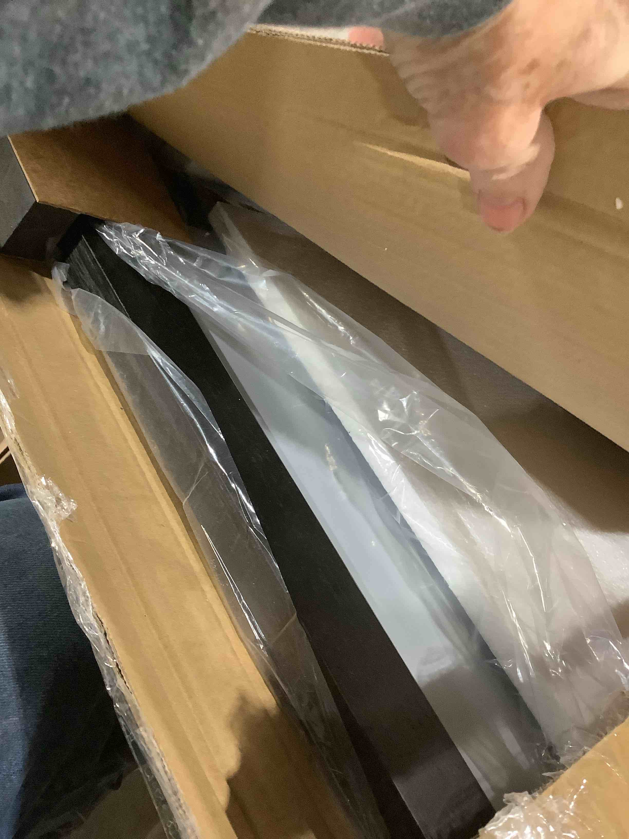 Condition photo showing Good Condition for Rectangle dark wooden border wall mirror, decorative mirror