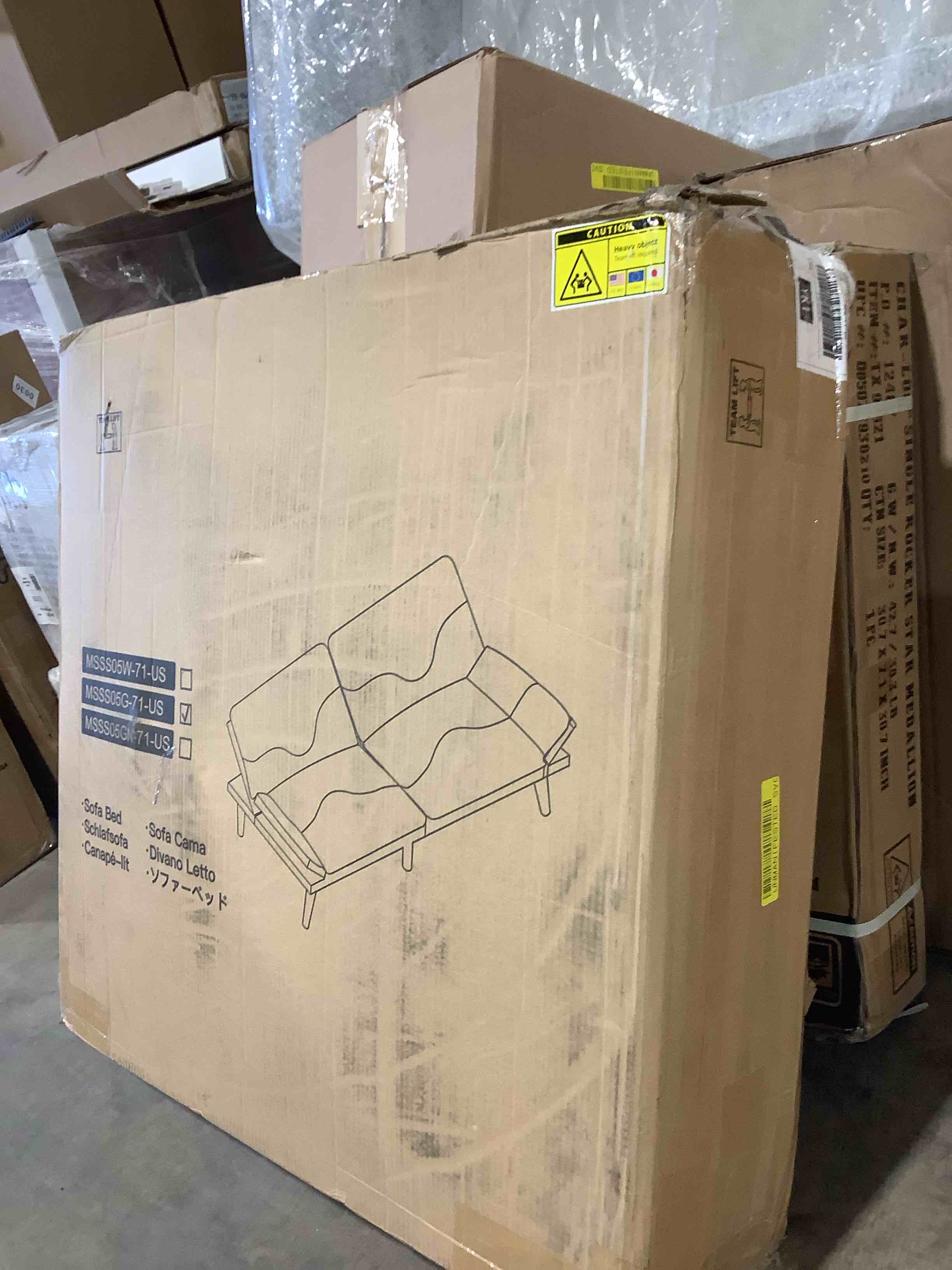 Condition photo showing Good Condition for Sofa Bed gray corduroy futon