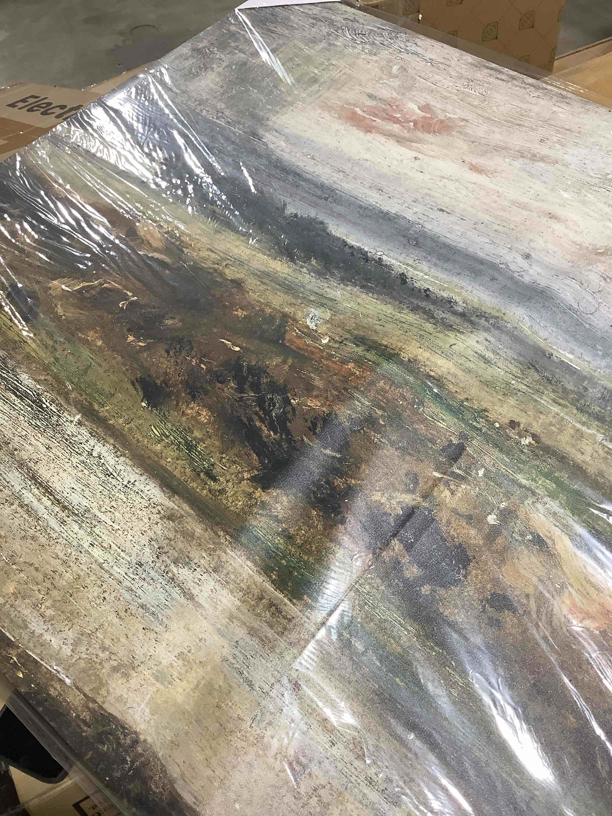 Condition photo showing As Is for 4'x32" canvas wall art