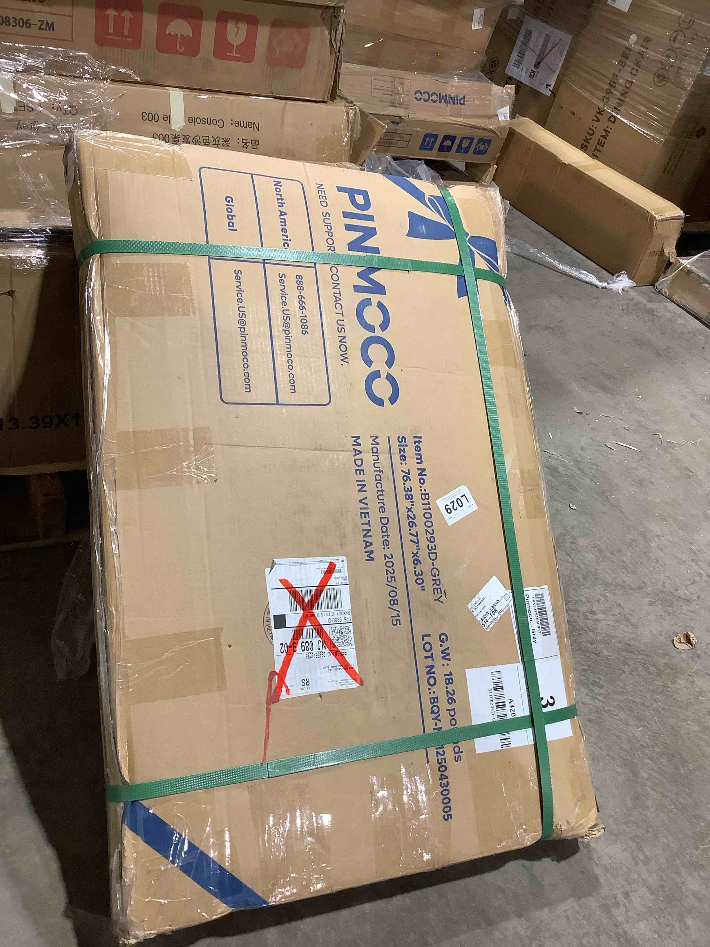 Condition photo showing Good Condition for Twin Gray upholstered headboard 