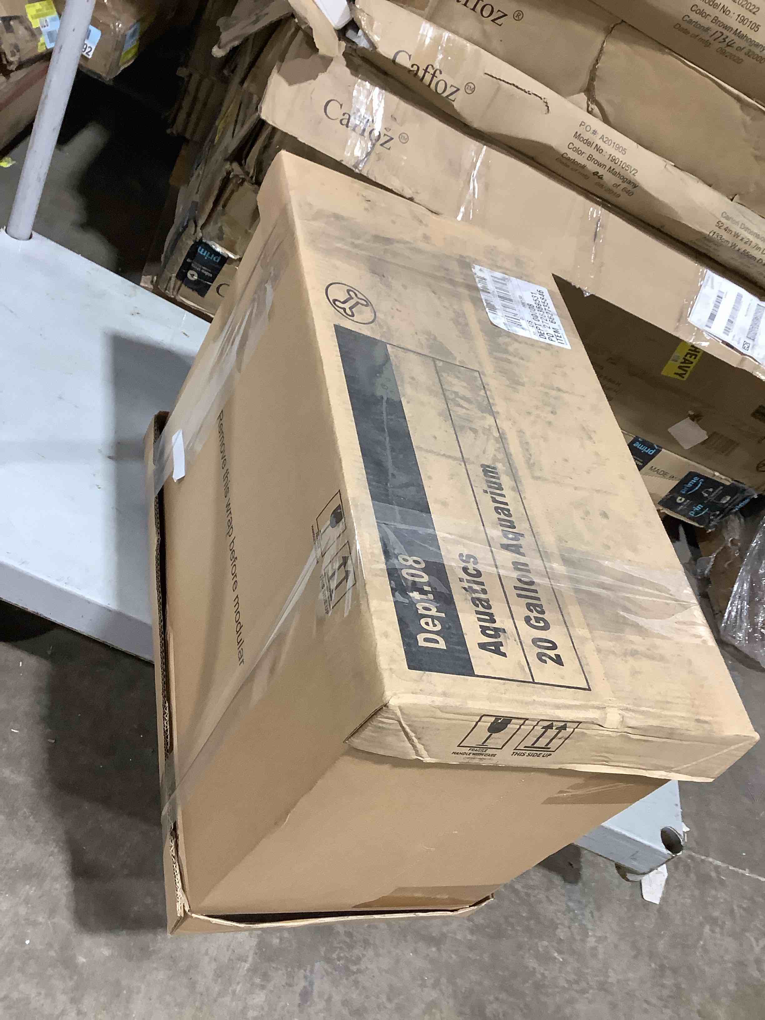 Condition photo showing As Is for Aqua Culture 20 Gallon Transparent Glass Tank, cracked but good for small animals or terrarium