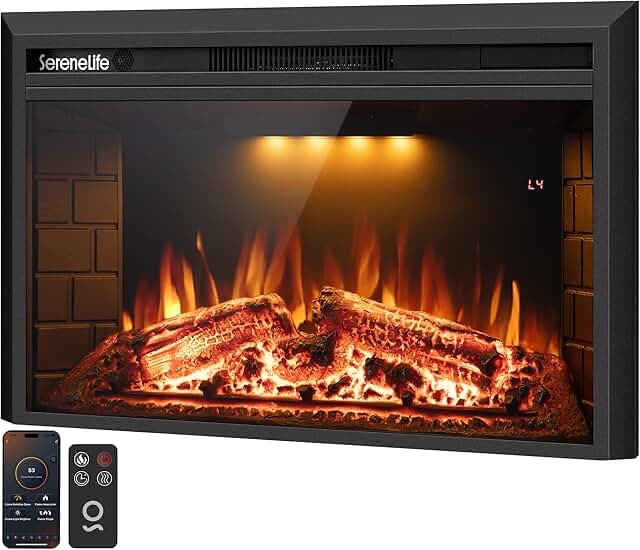 36 inch electric fireplace insert